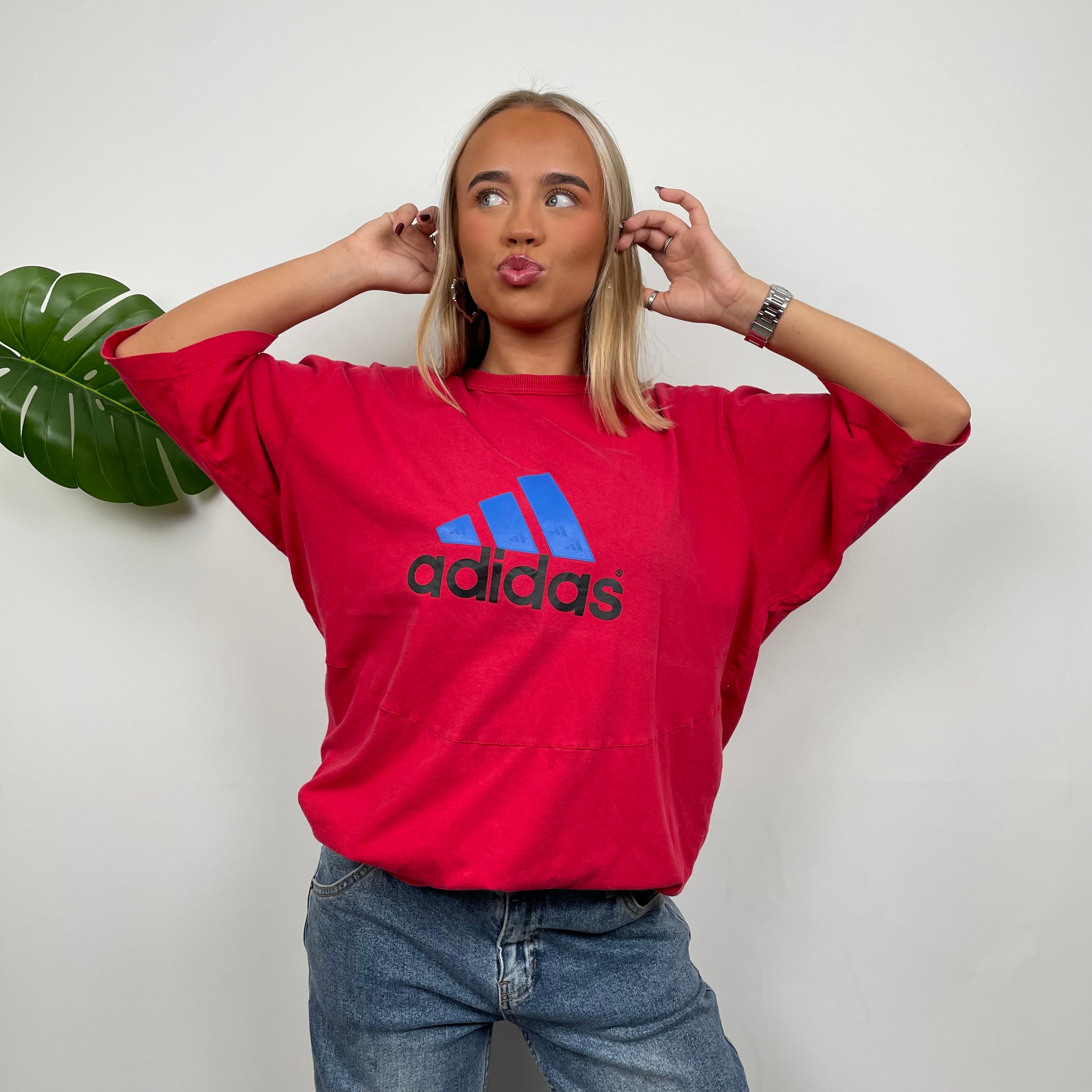 Adidas RARE Red Spell Out T Shirt (L)