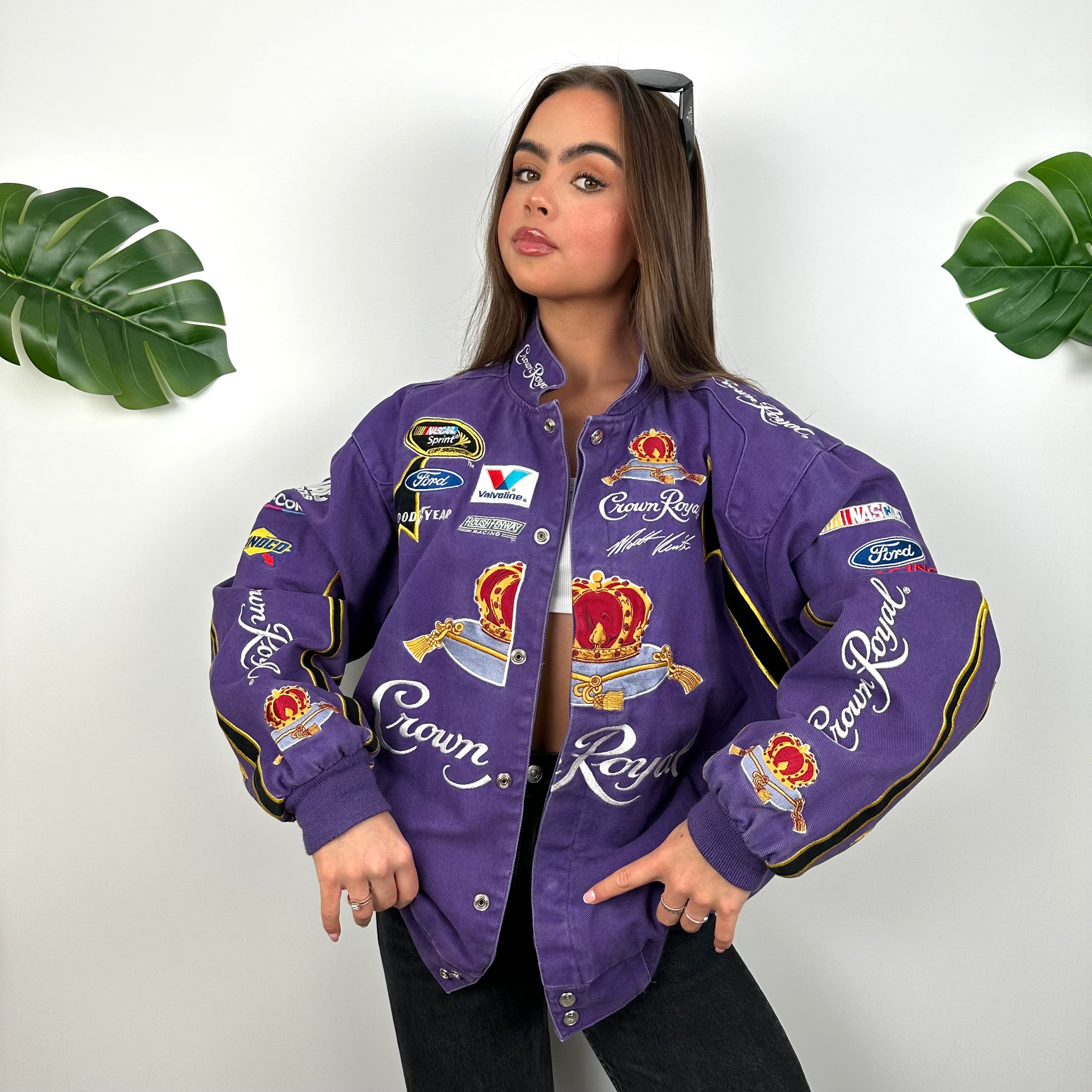 JH Design Crown Royal Purple NASCAR Racing Jacket (M)