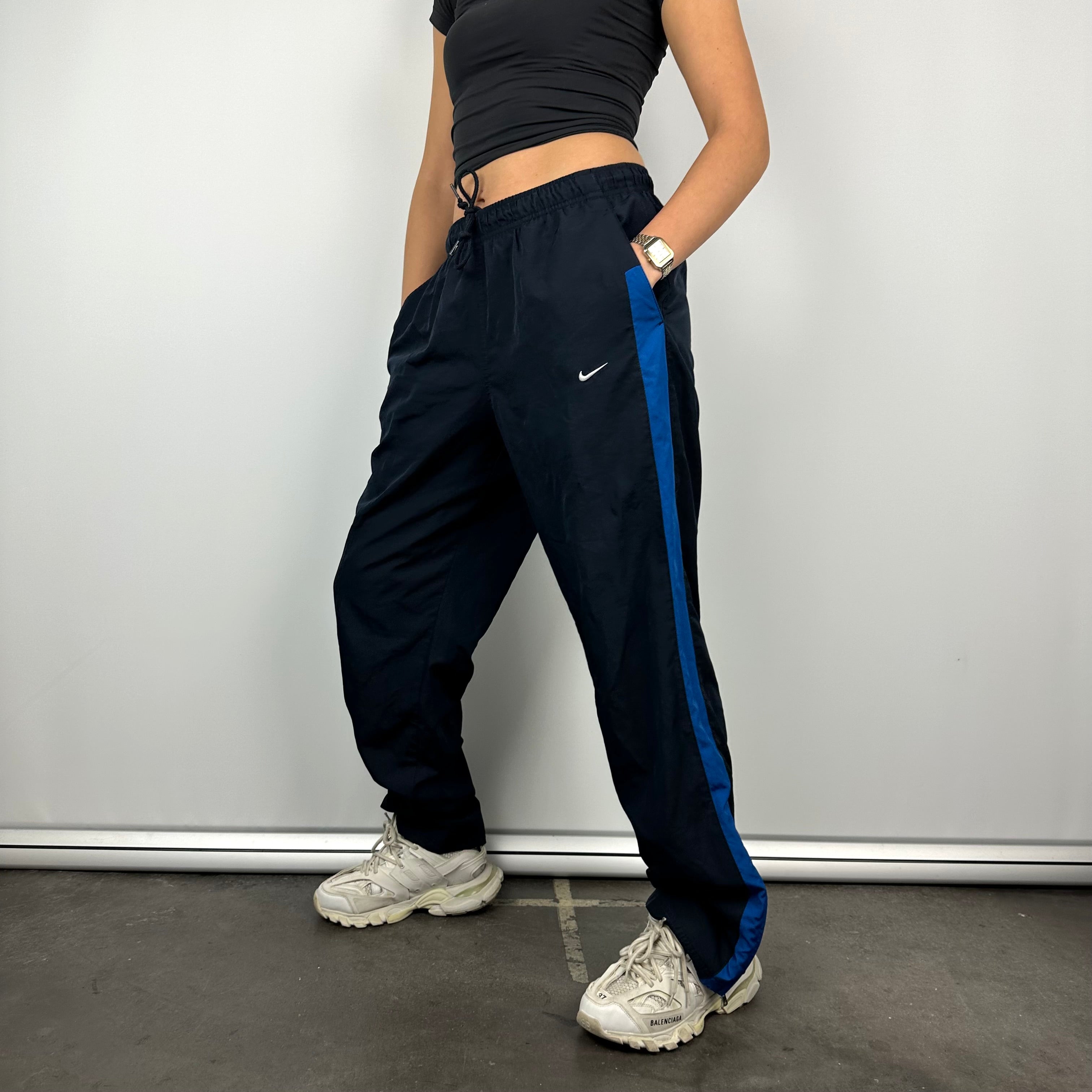 Nike Navy Embroidered Swoosh Track Pants (M)