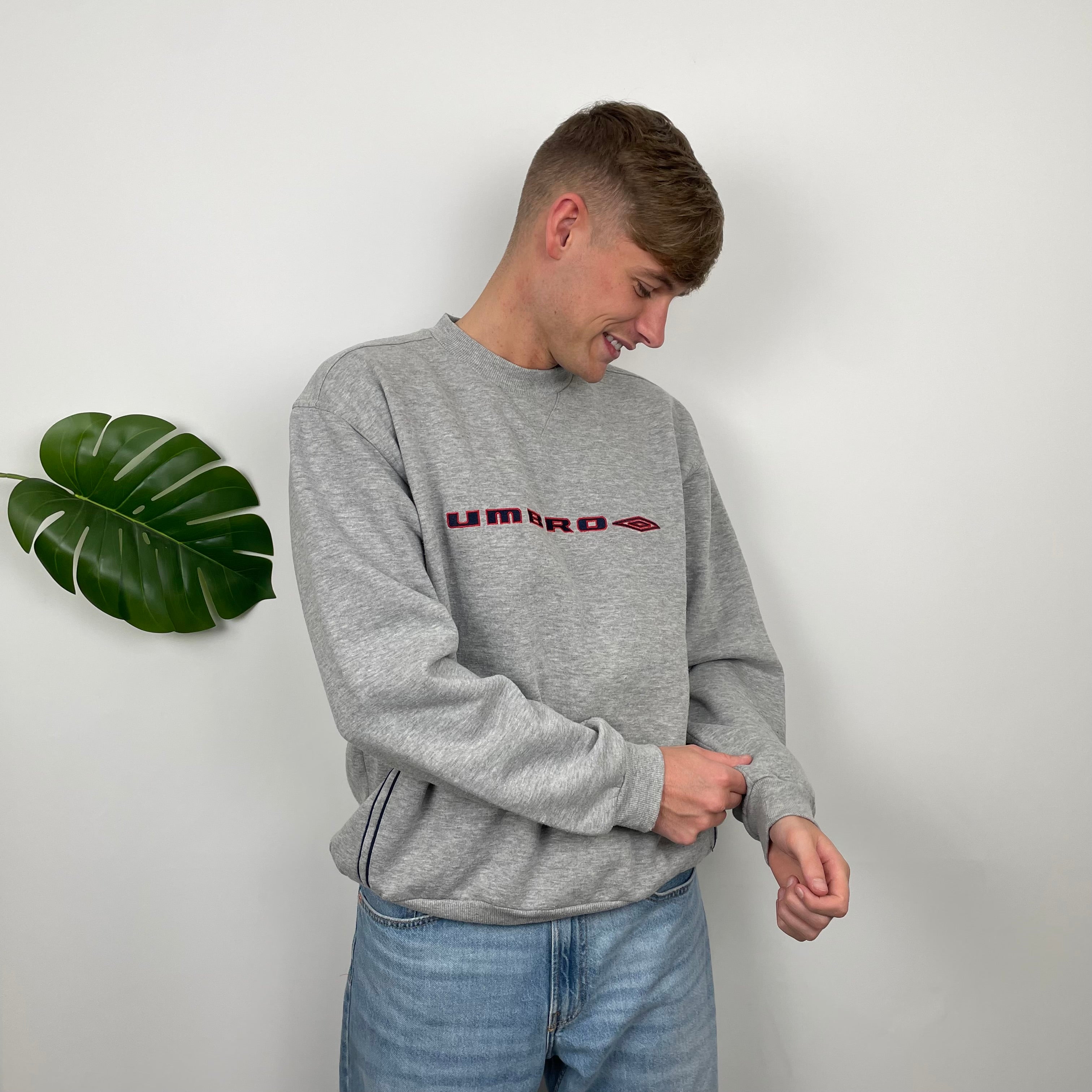 Umbro Grey Embroidered Spell Out Sweatshirt (L)