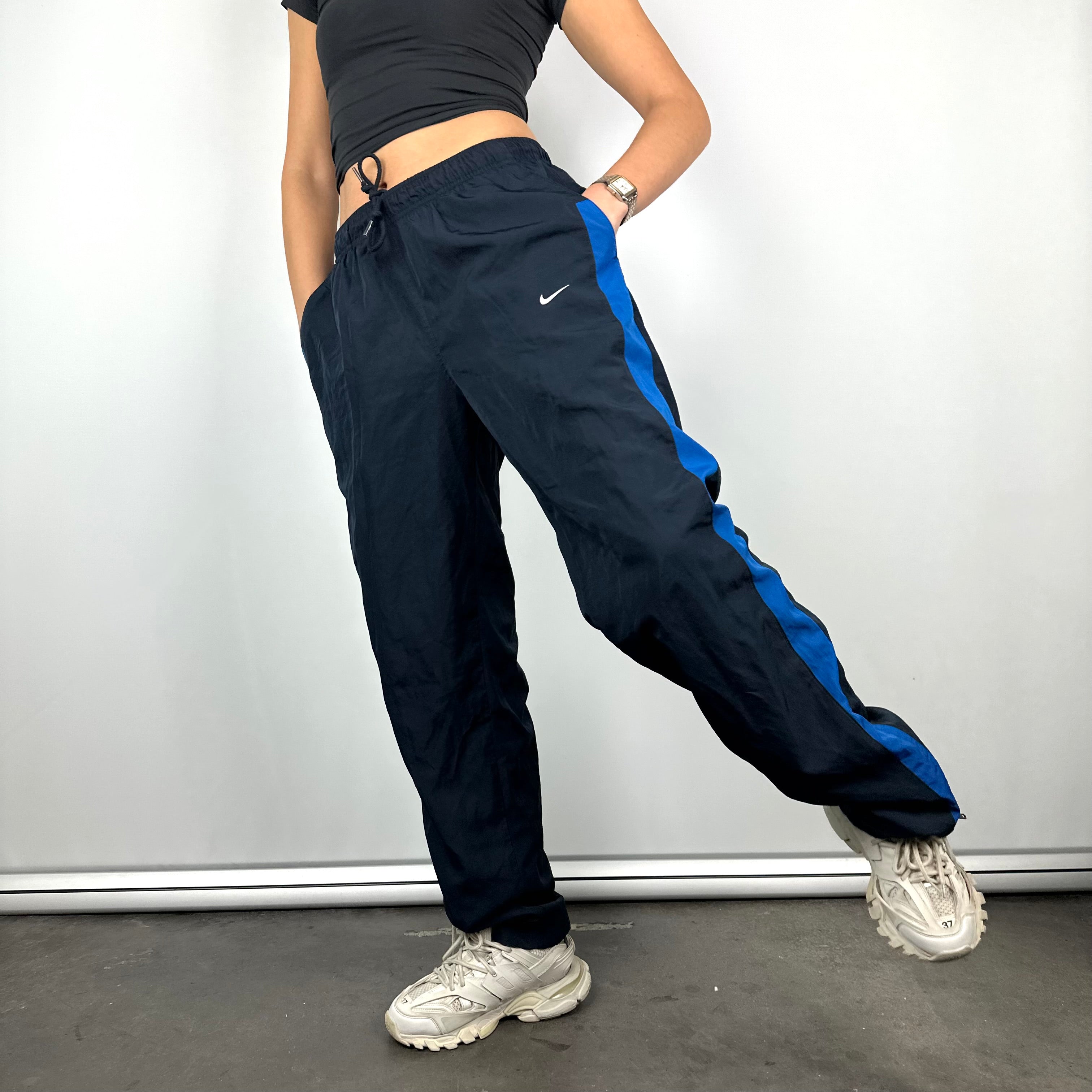 Nike Navy Embroidered Swoosh Track Pants (M)