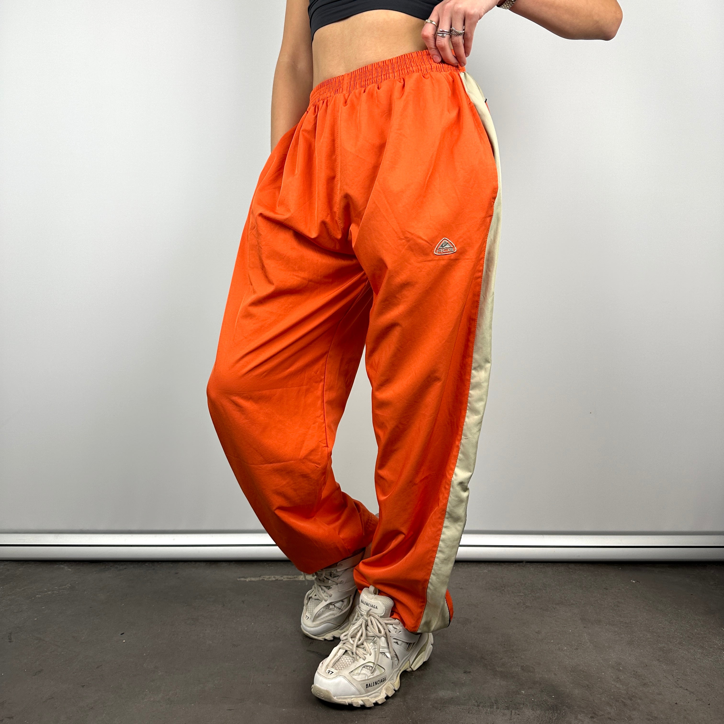 Nike ACG Orange Embroidered Spell Out Track Pants (XL)