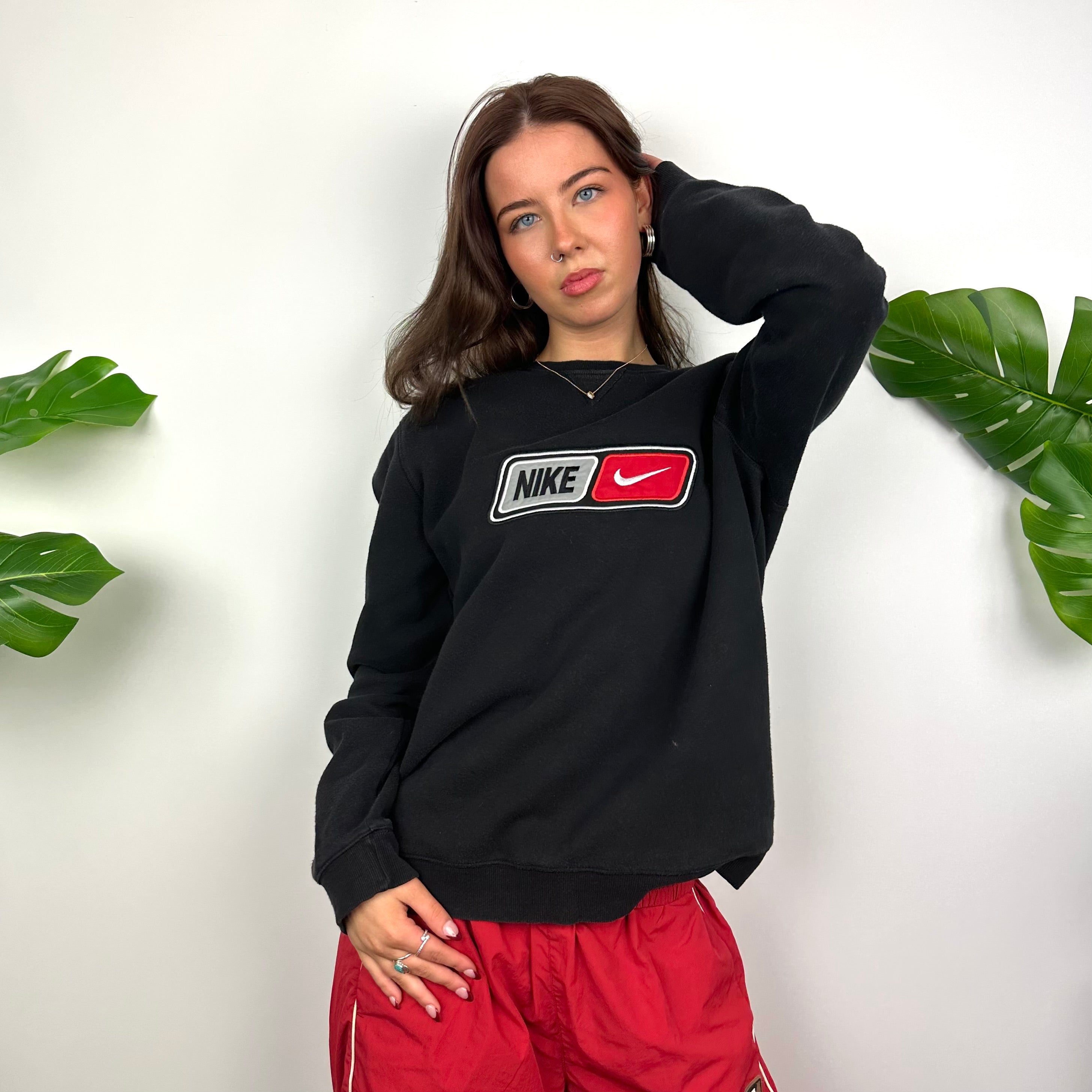 Nike Black Embroidered Spell Out Sweatshirt (M)
