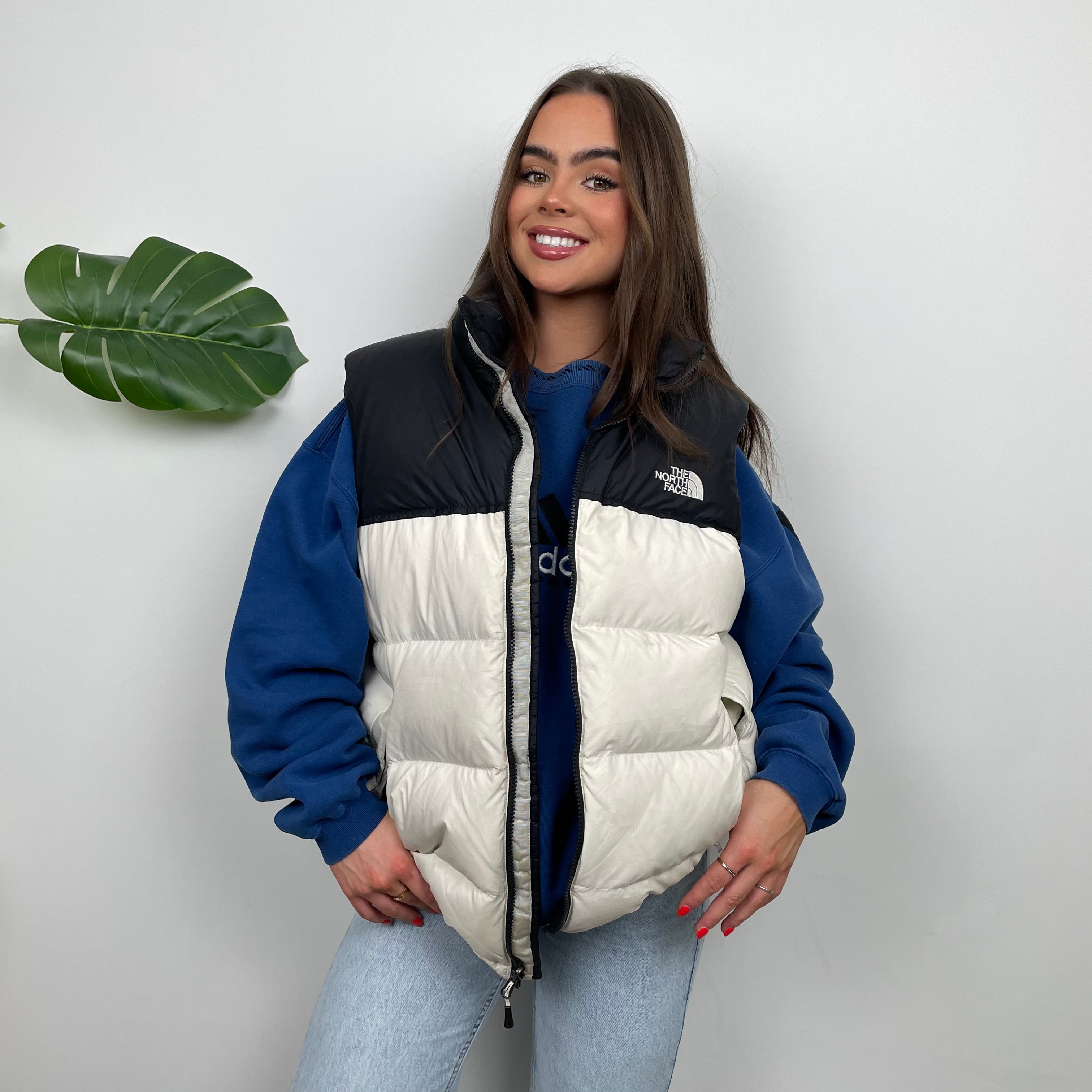 The North Face RARE White Nuptse 700 Puffer Gilet (L)