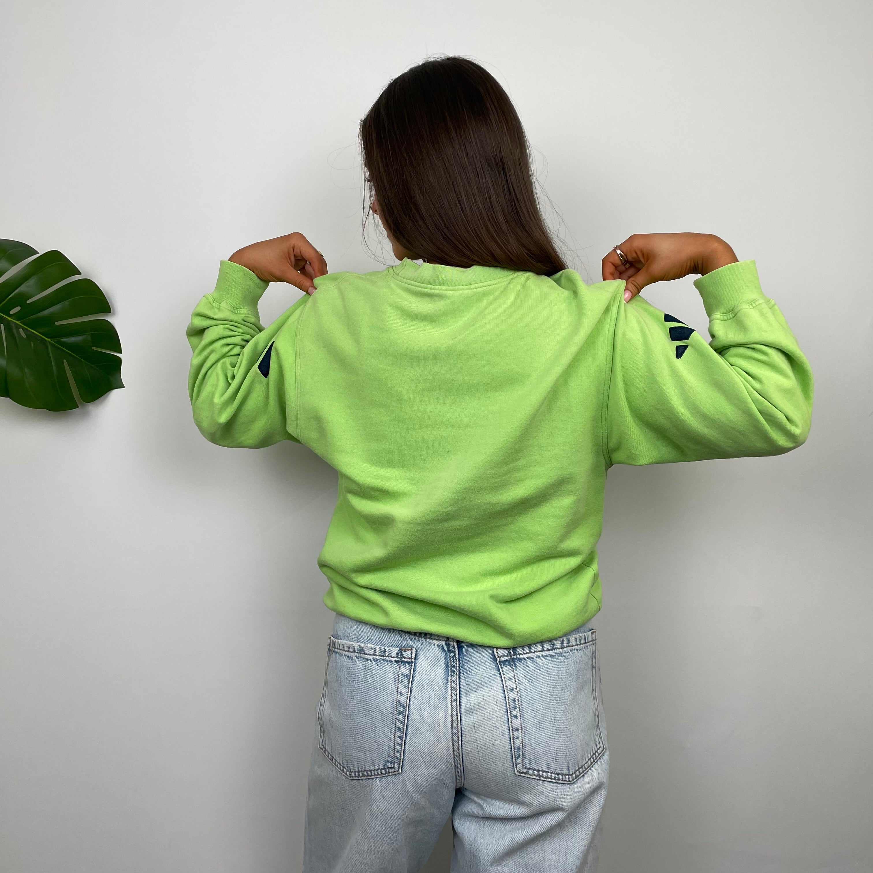 Adidas RARE Green Embroidered Spell Out Sweatshirt (S)