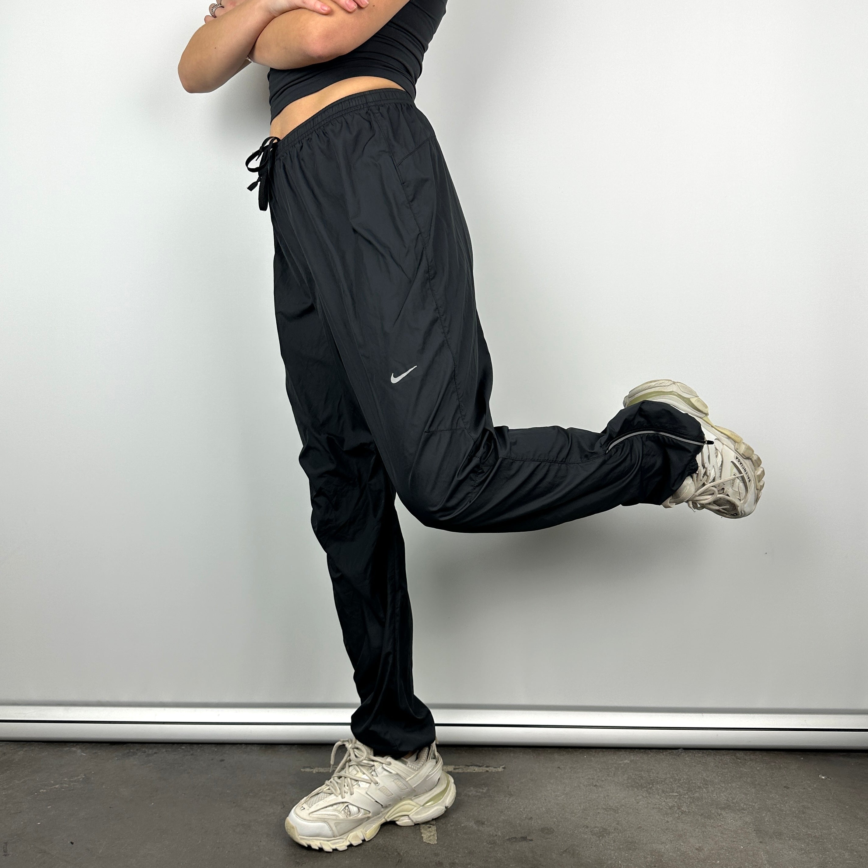 Nike Black Swoosh Track Pants (M)