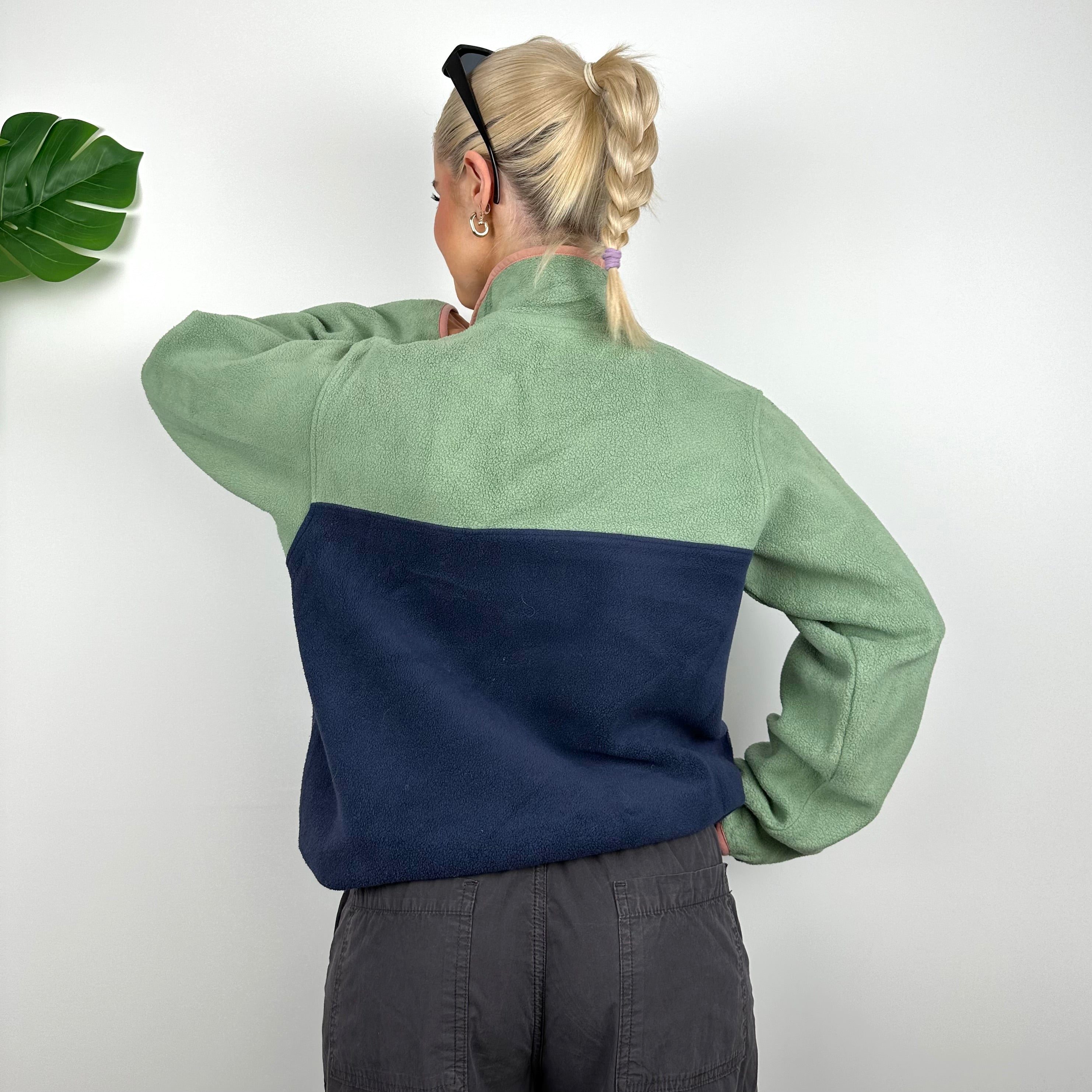 Patagonia Green Embroidered Spell Out Teddy Bear Fleece Sweatshirt (M)