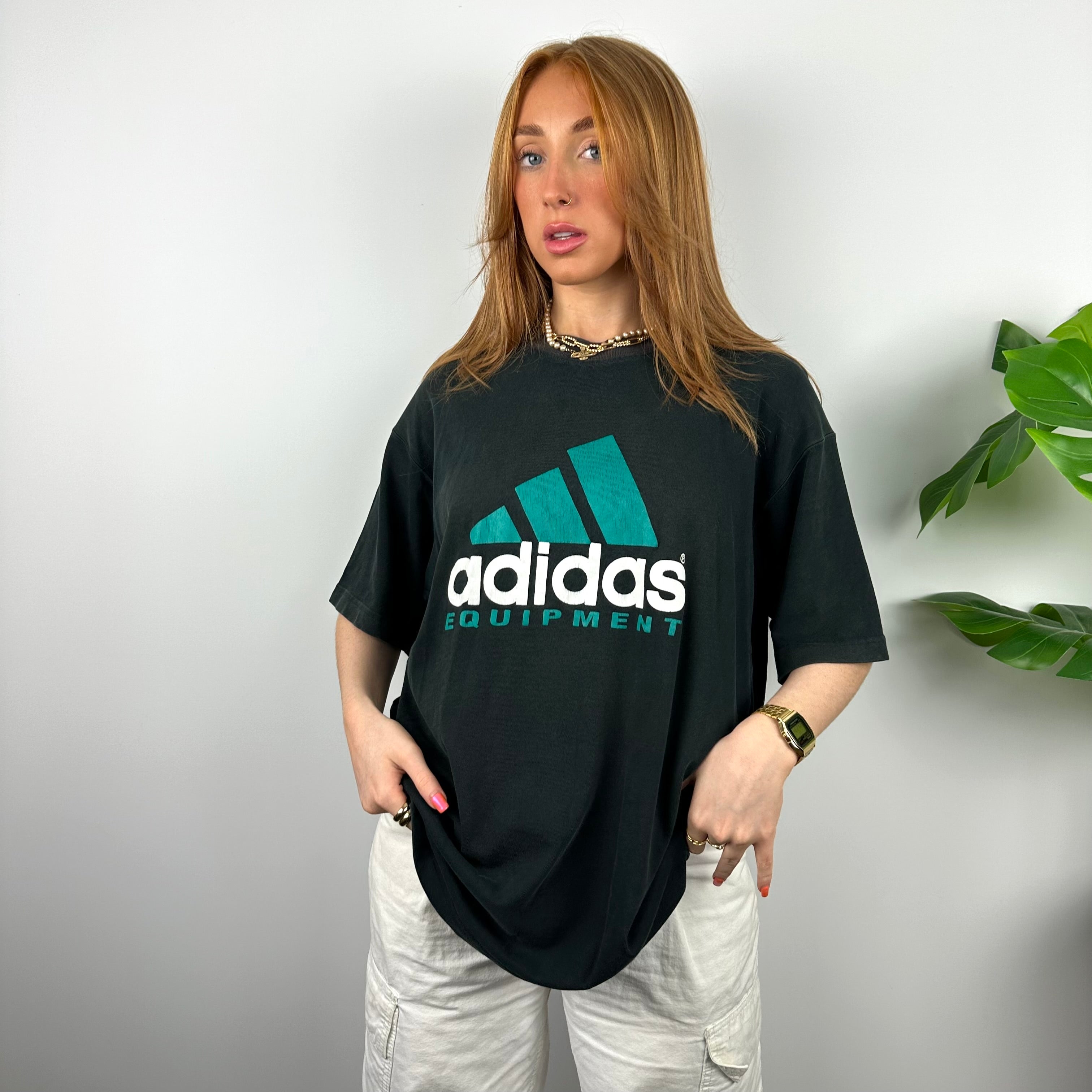 Adidas Equipment RARE Black Spell Out T Shirt (L)