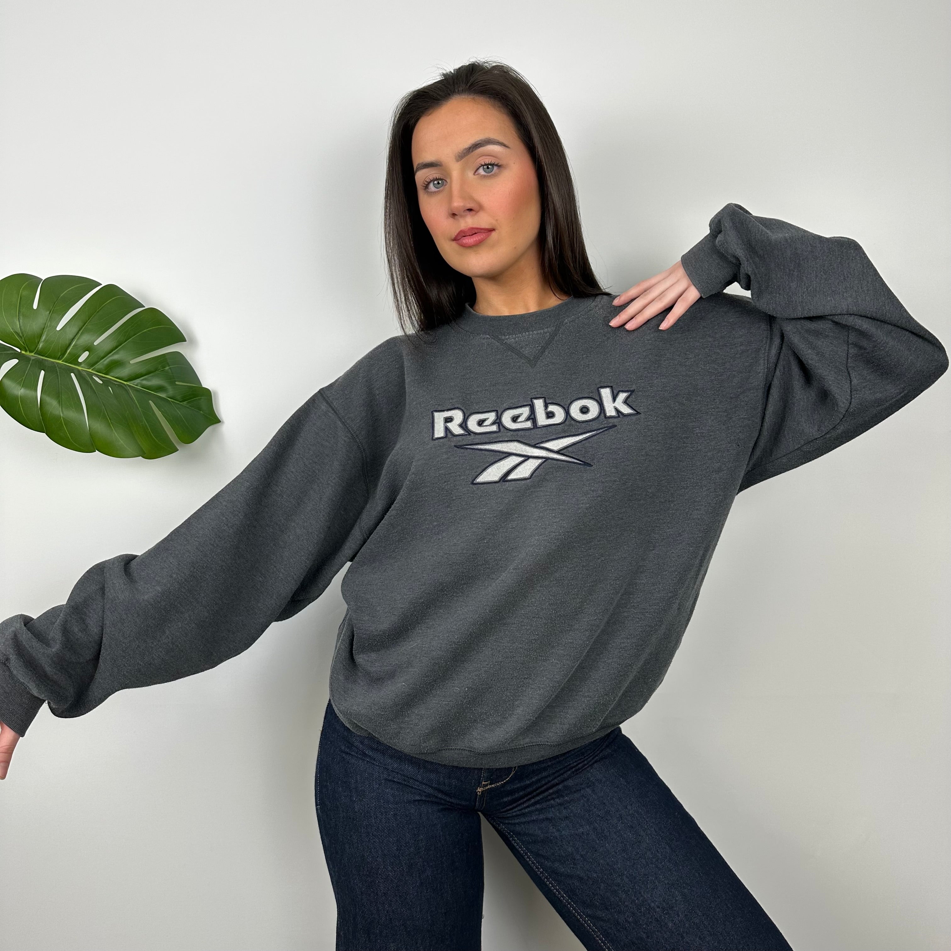 Reebok Grey Embroidered Logo Sweatshirt (L)