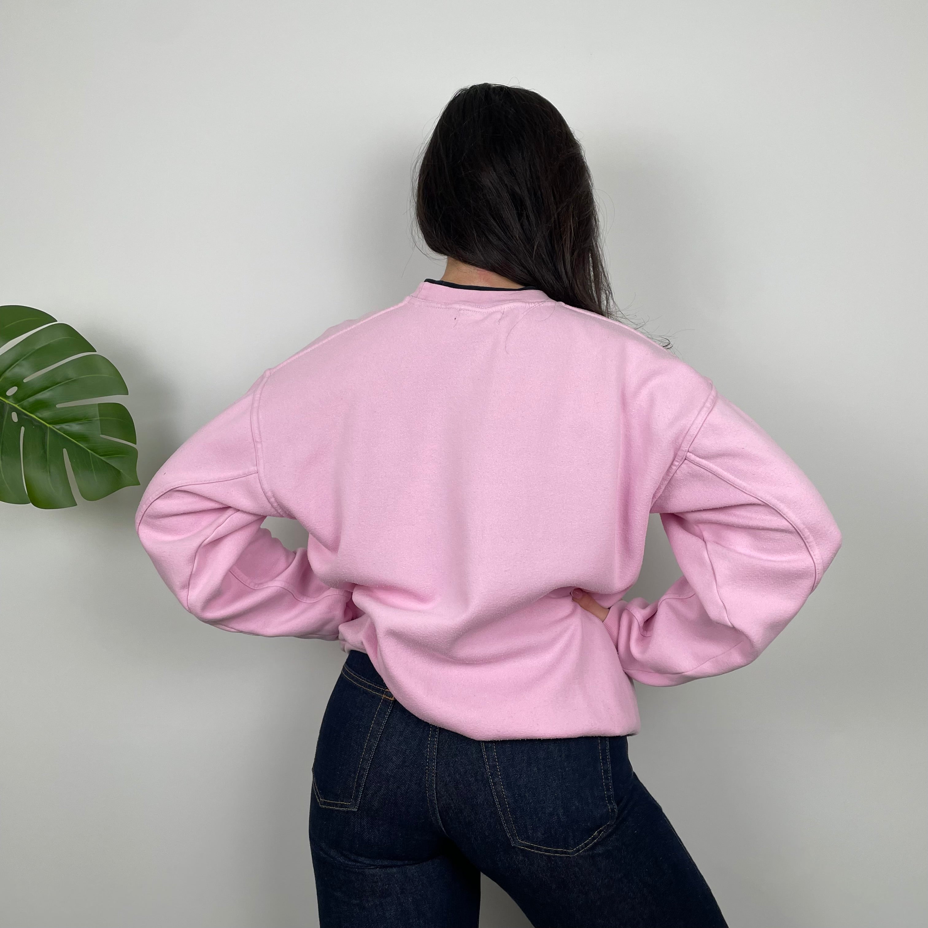 Timberland Baby Pink Embroidered Spell Out Sweatshirt (M)
