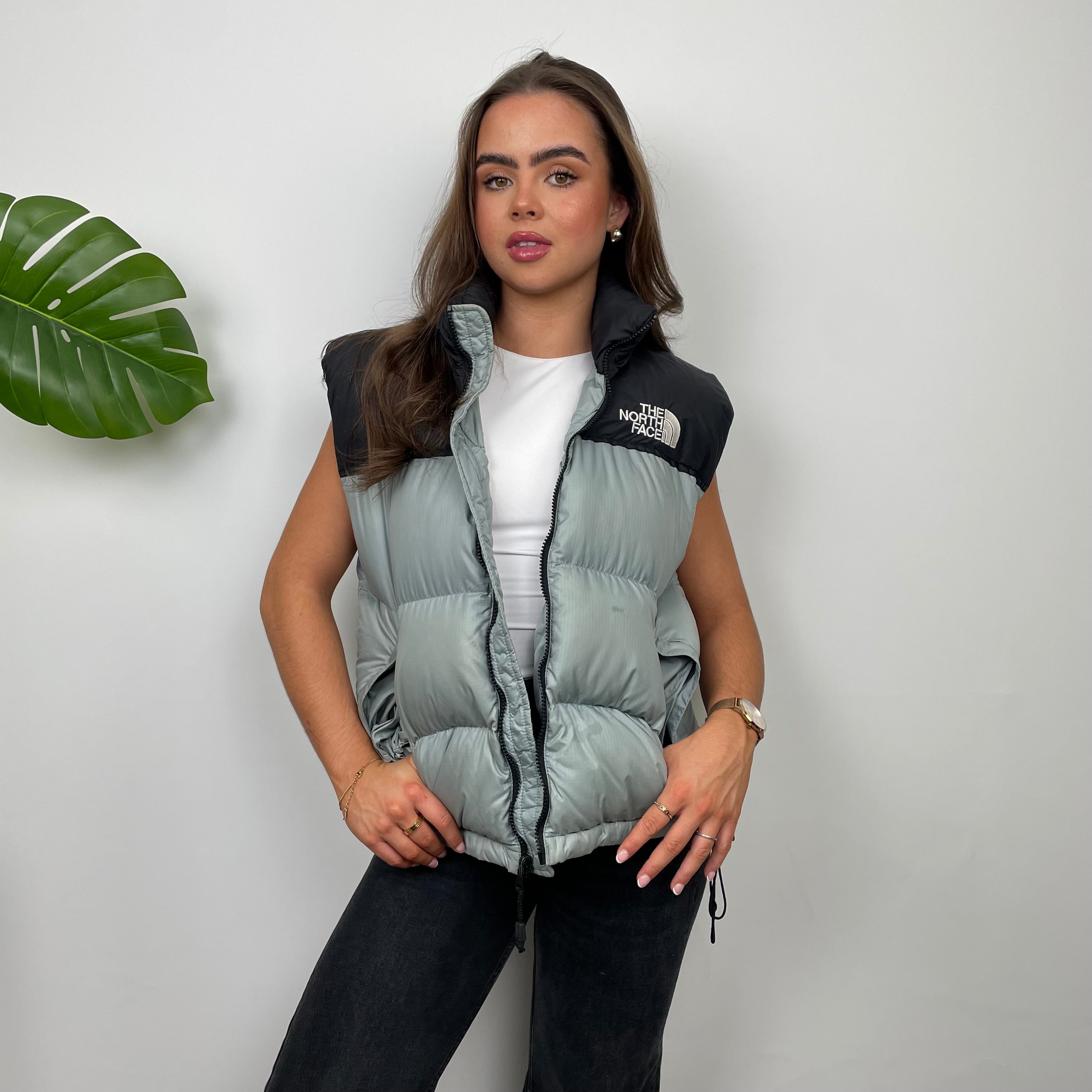 The North Face Grey Nuptse 700 Puffer Gilet (S)