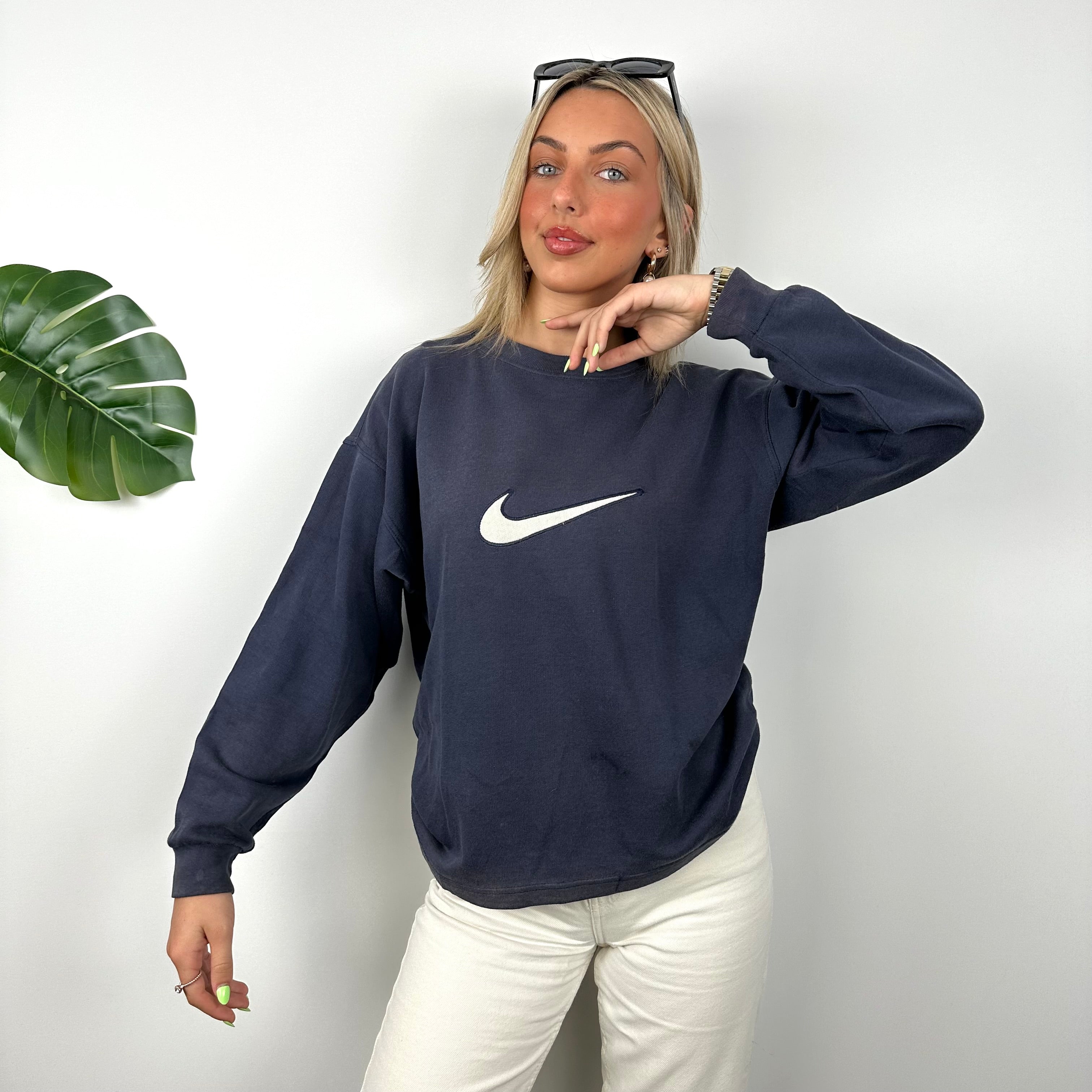 Nike Navy Embroidered Centre Swoosh Sweatshirt (M)