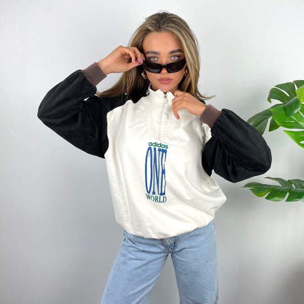 Adidas One World RARE Spell Out Quarter Zip Sweatshirt (S)