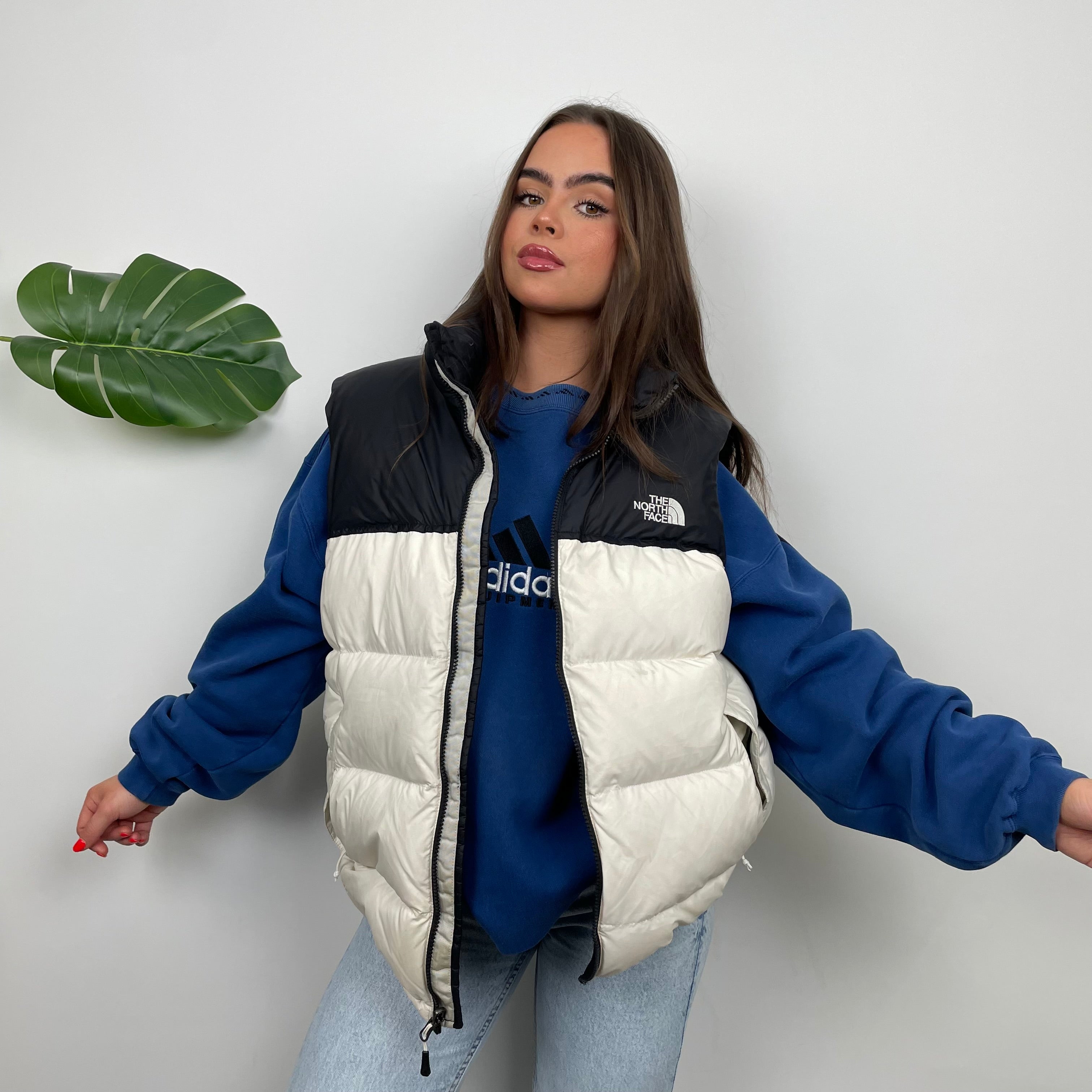 The North Face RARE White Nuptse 700 Puffer Gilet (L)