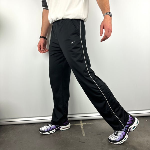 Nike Black Embroidered Swoosh Track Pants (L)