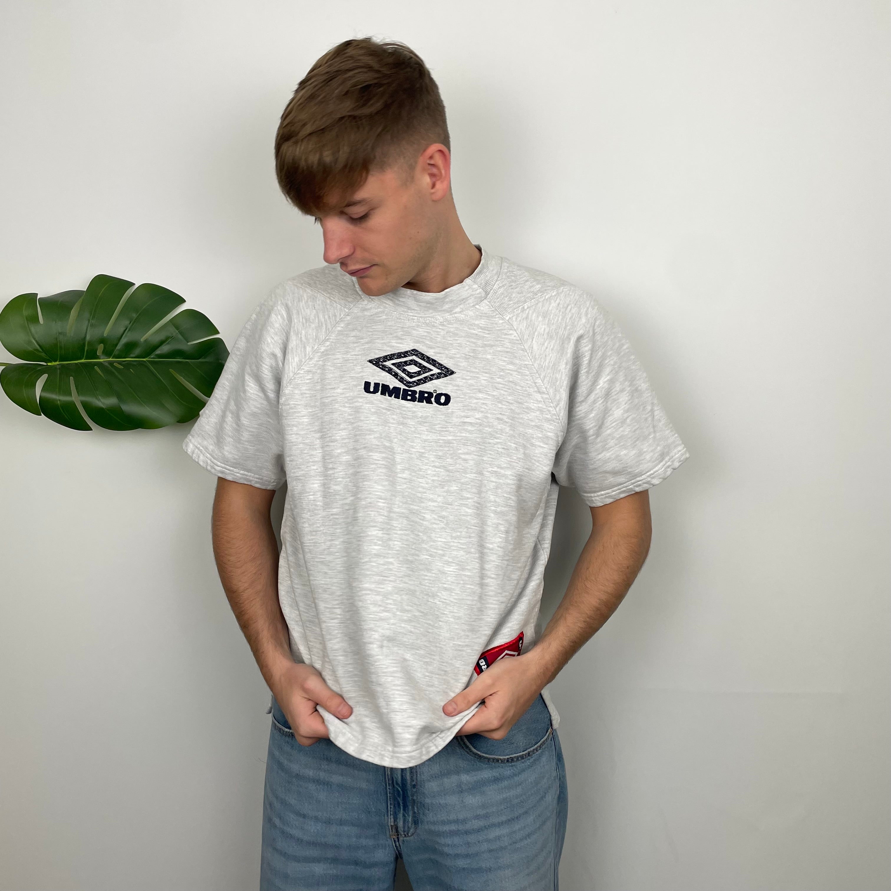 Umbro Grey Embroidered Spell Out T Shirt (L)