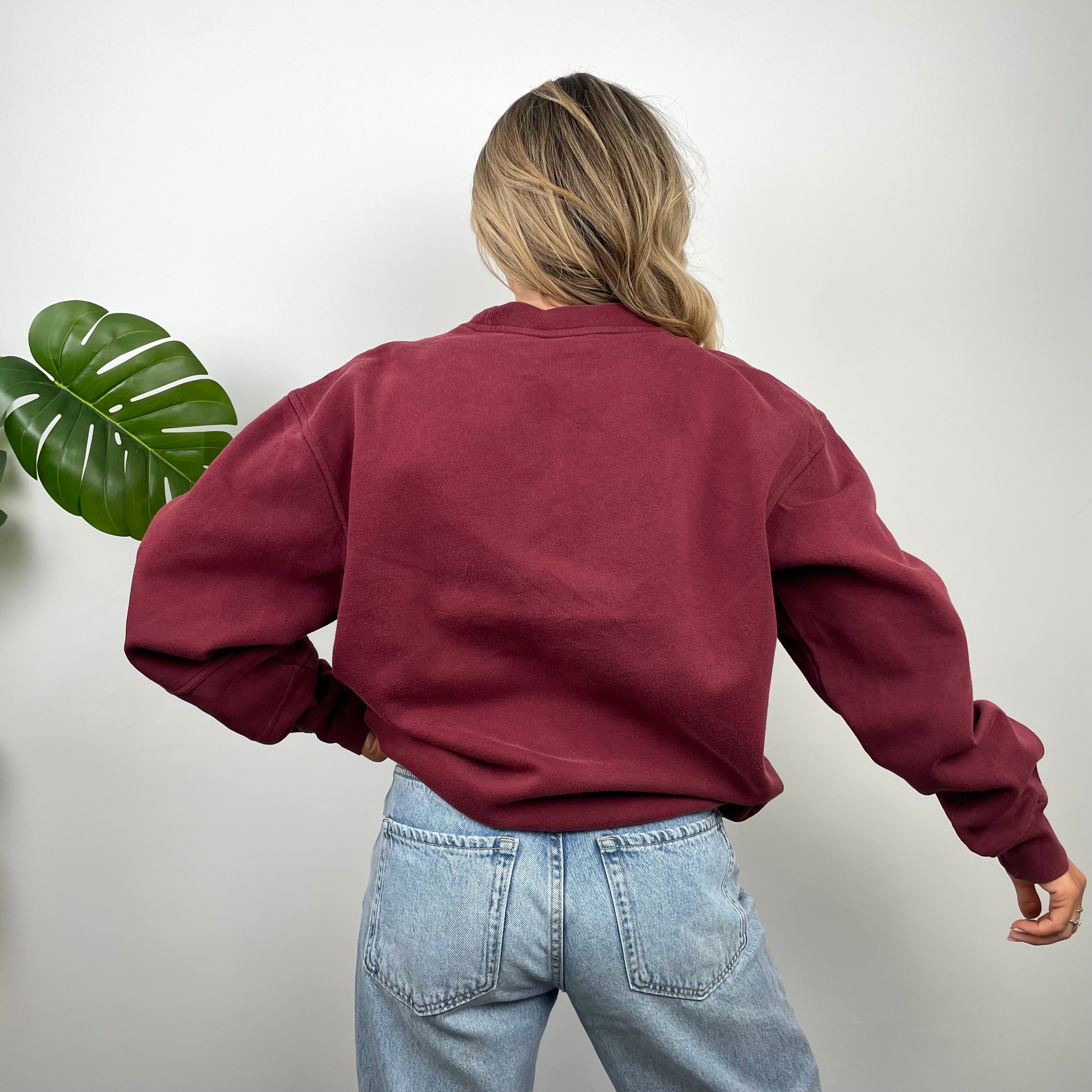 Ellesse RARE Red Embroidered Spell Out Sweatshirt (M)