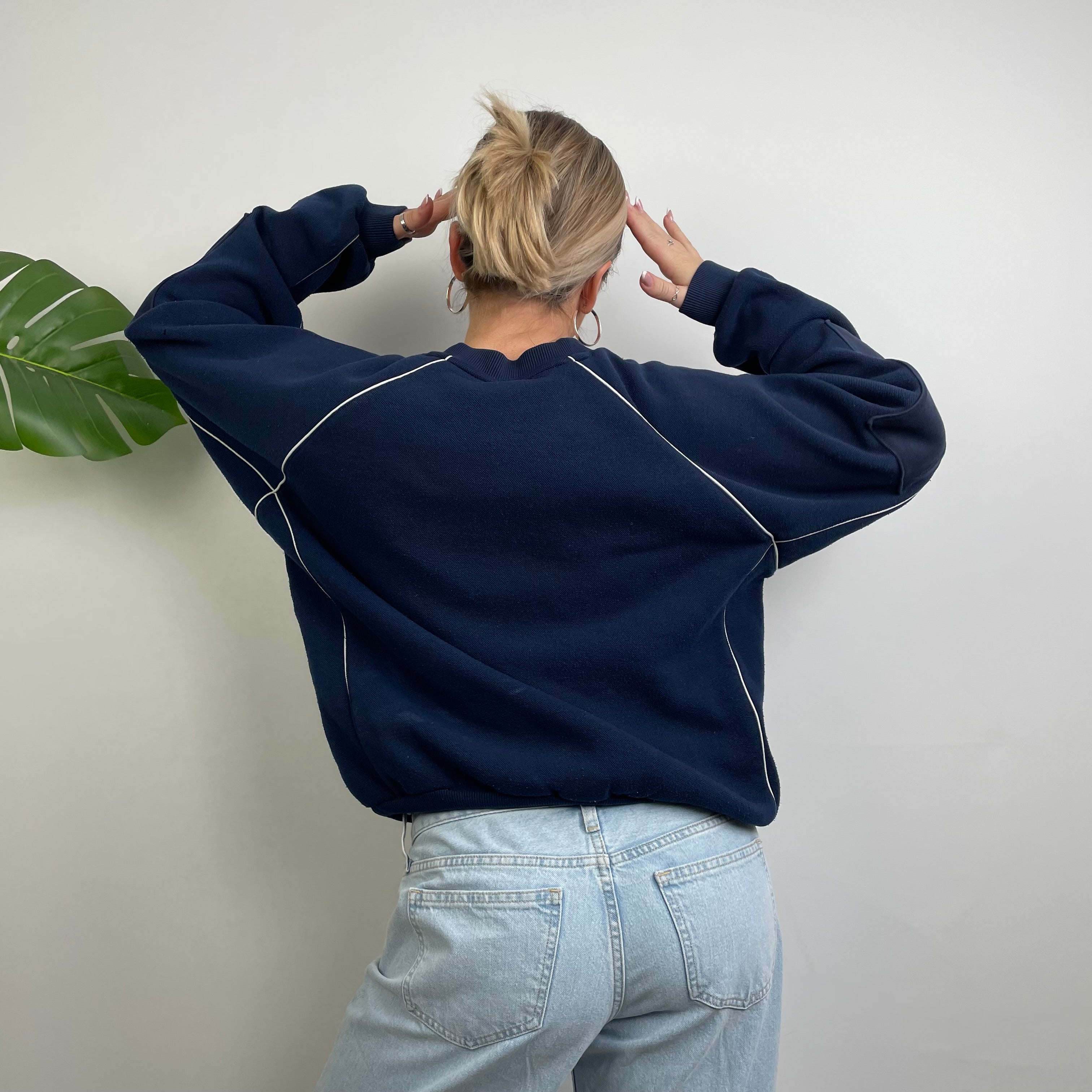 Umbro Navy Embroidered Spell Out Sweatshirt (S)