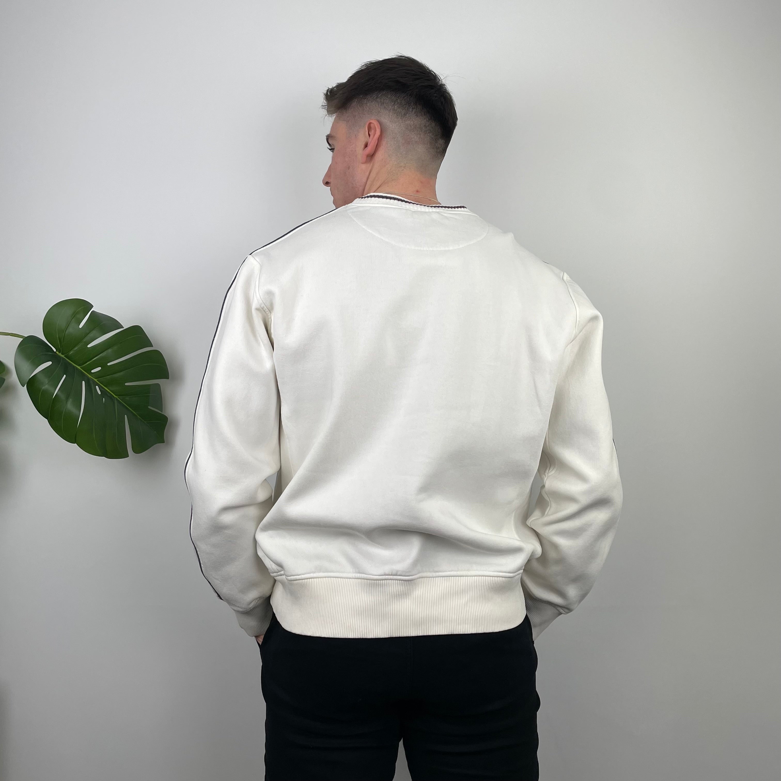 Nike White Embroidered Swoosh Sweatshirt (L)