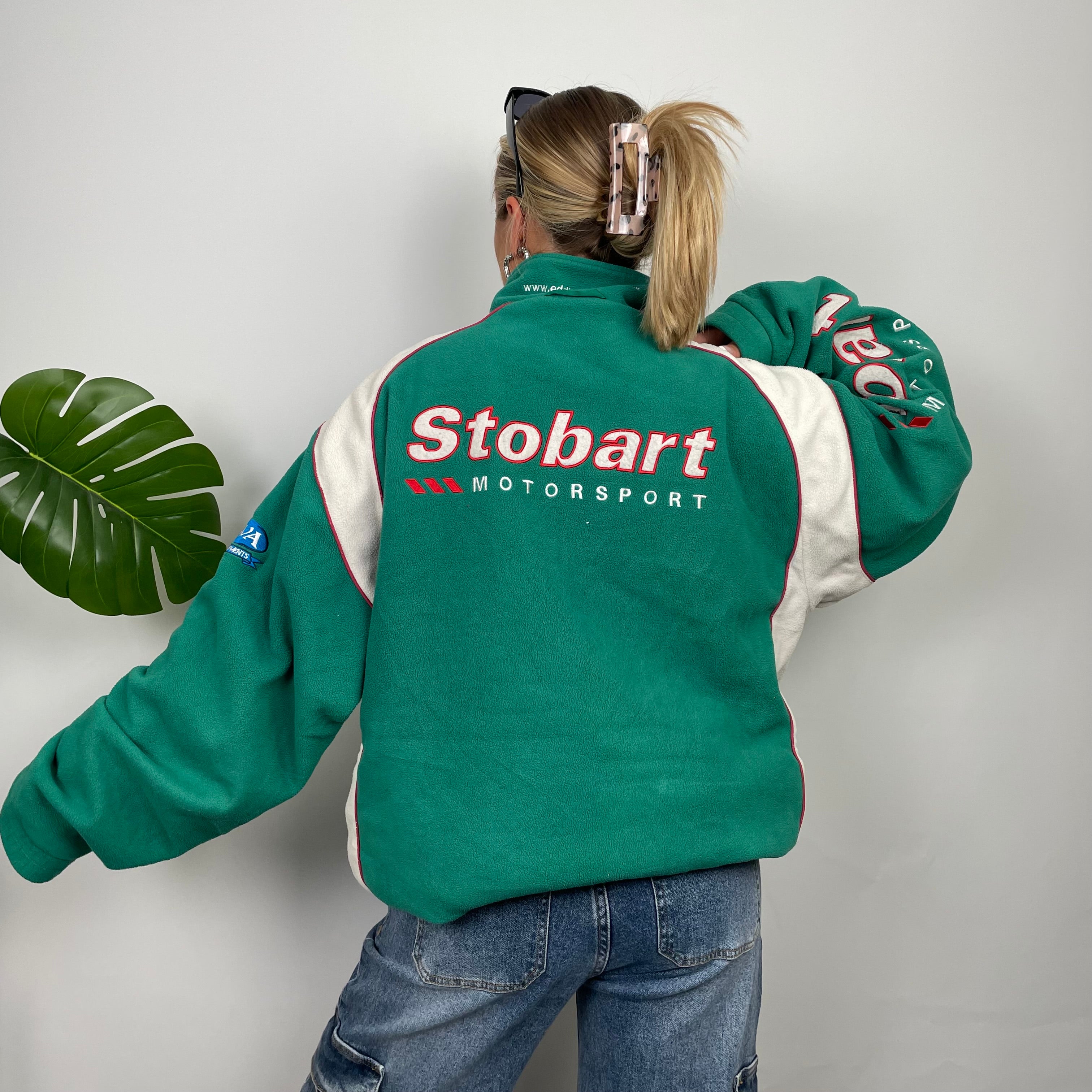 Stobart Racing Green Embroidered Spell Out Zip Up Hoodie Jacket (XXL)