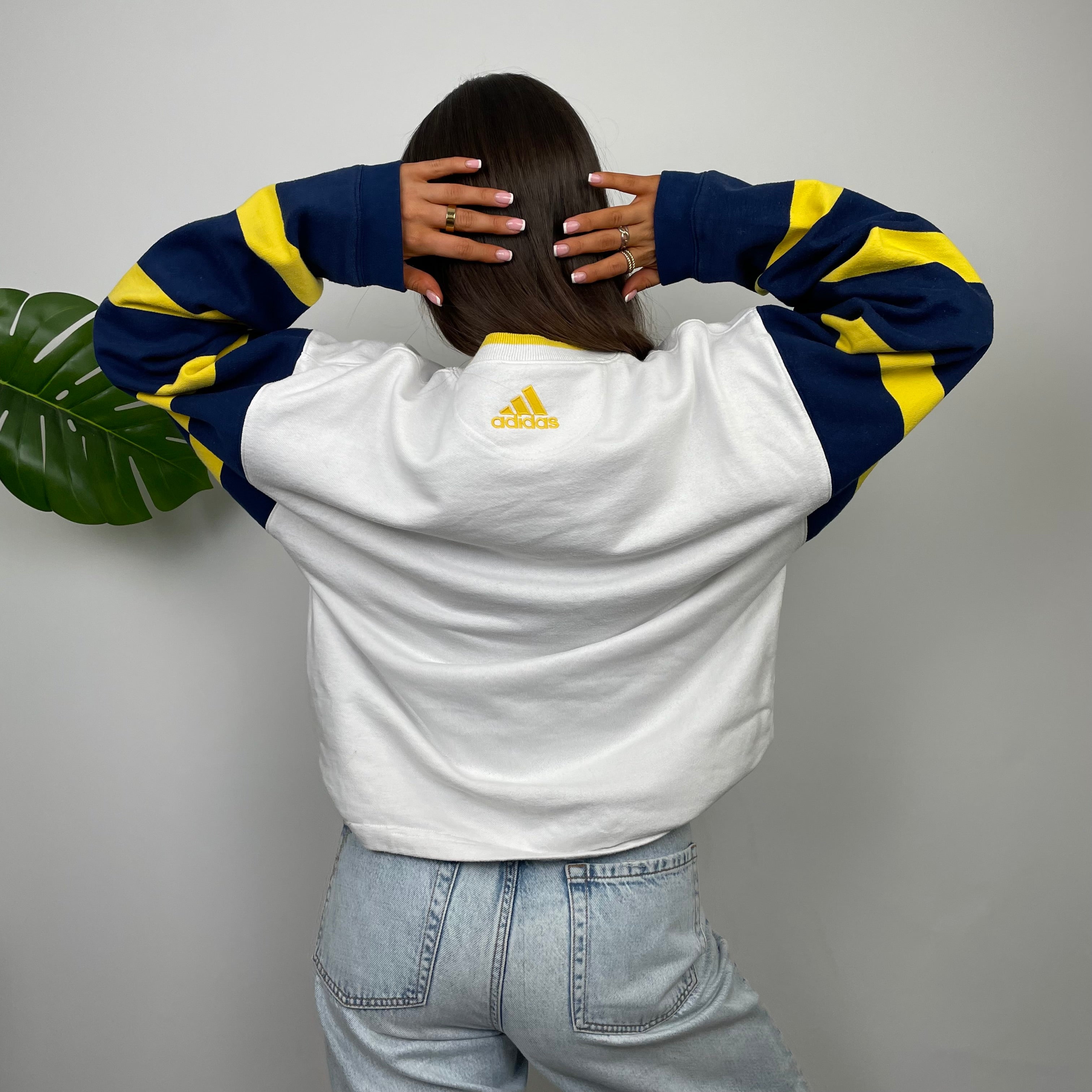 Adidas RARE White Embroidered Logo Sweatshirt (M)