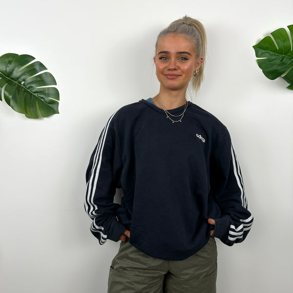 Adidas Navy Spell Out Sweatshirt (L)