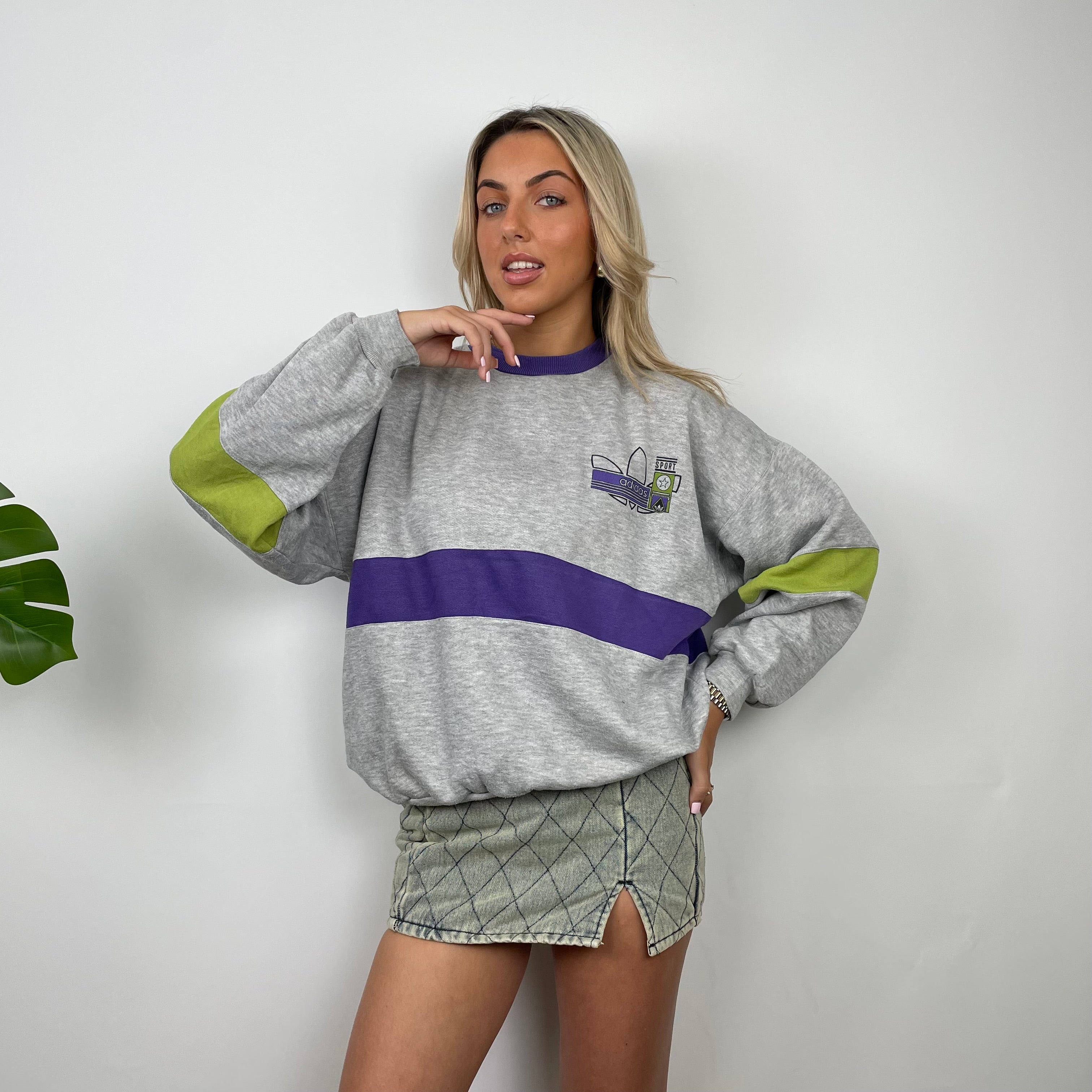 Adidas Grey Colour Block Sweatshirt (S)