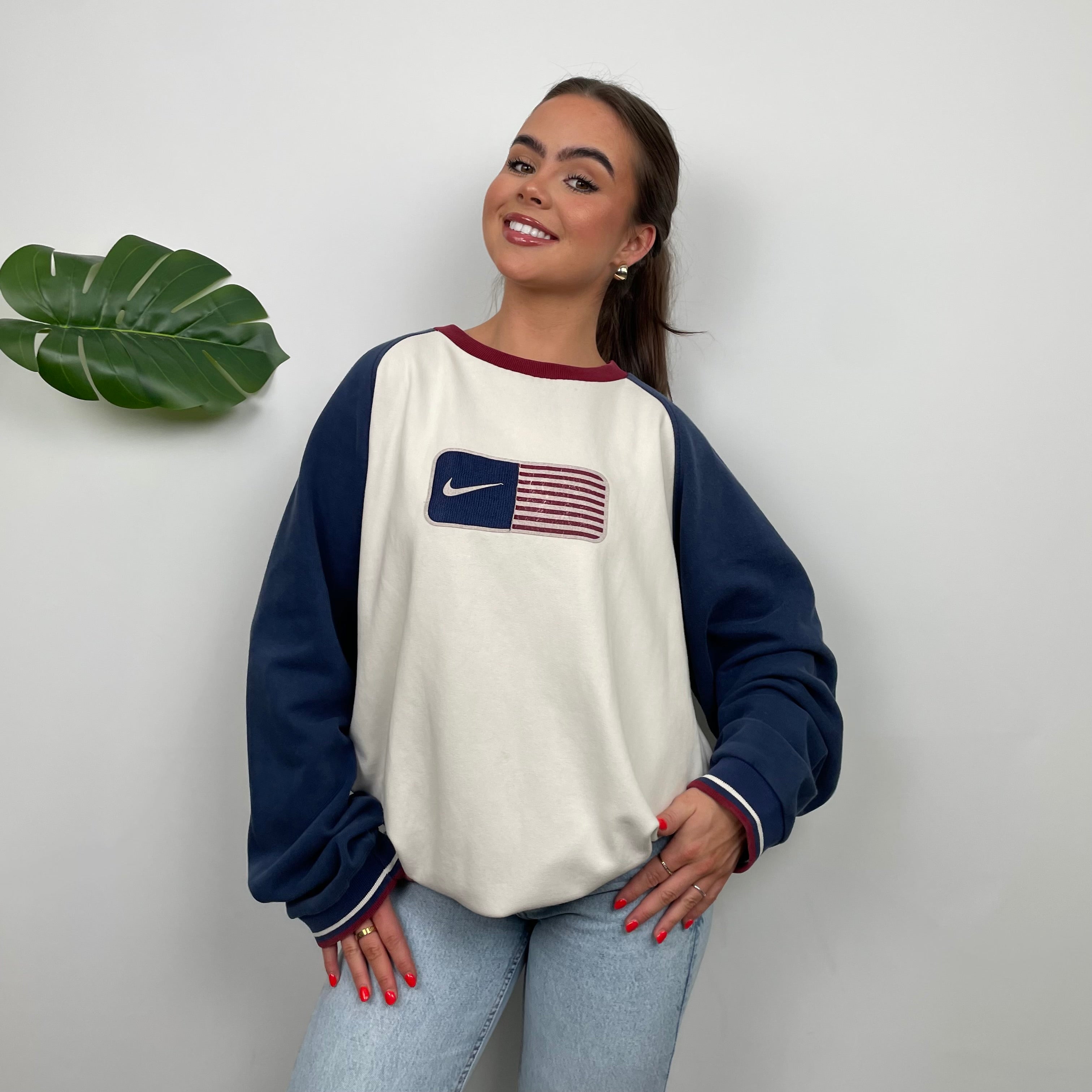 Nike X USA White Embroidered Spell Out Sweatshirt (L)