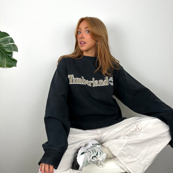 Timberland Black Embroidered Spell Out Sweatshirt (M)