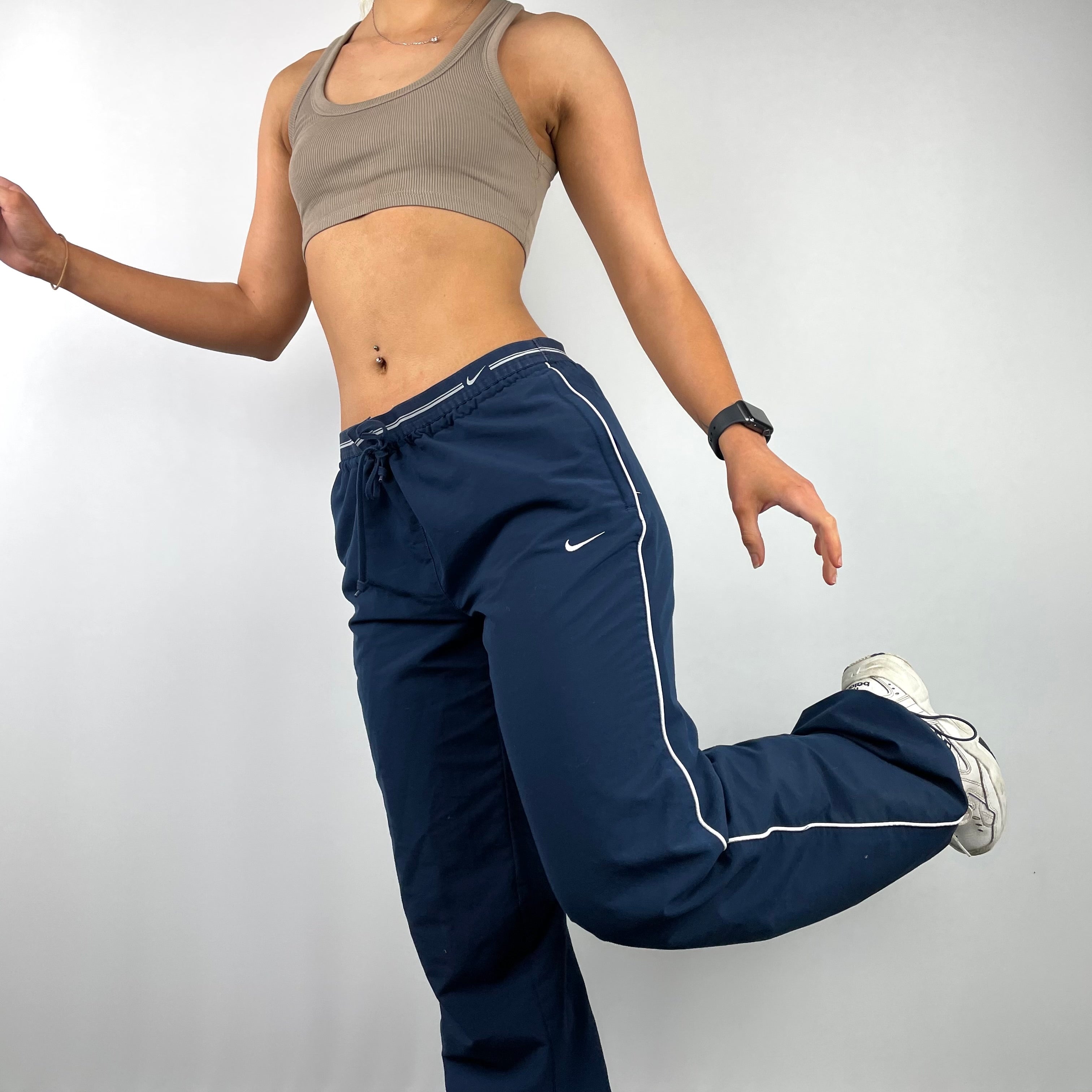 Nike Navy Embroidered Swoosh Track Pants (M)