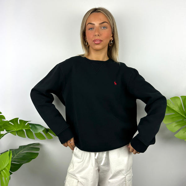 Polo Ralph Lauren RARE Black Embroidered Logo Sweatshirt (M)