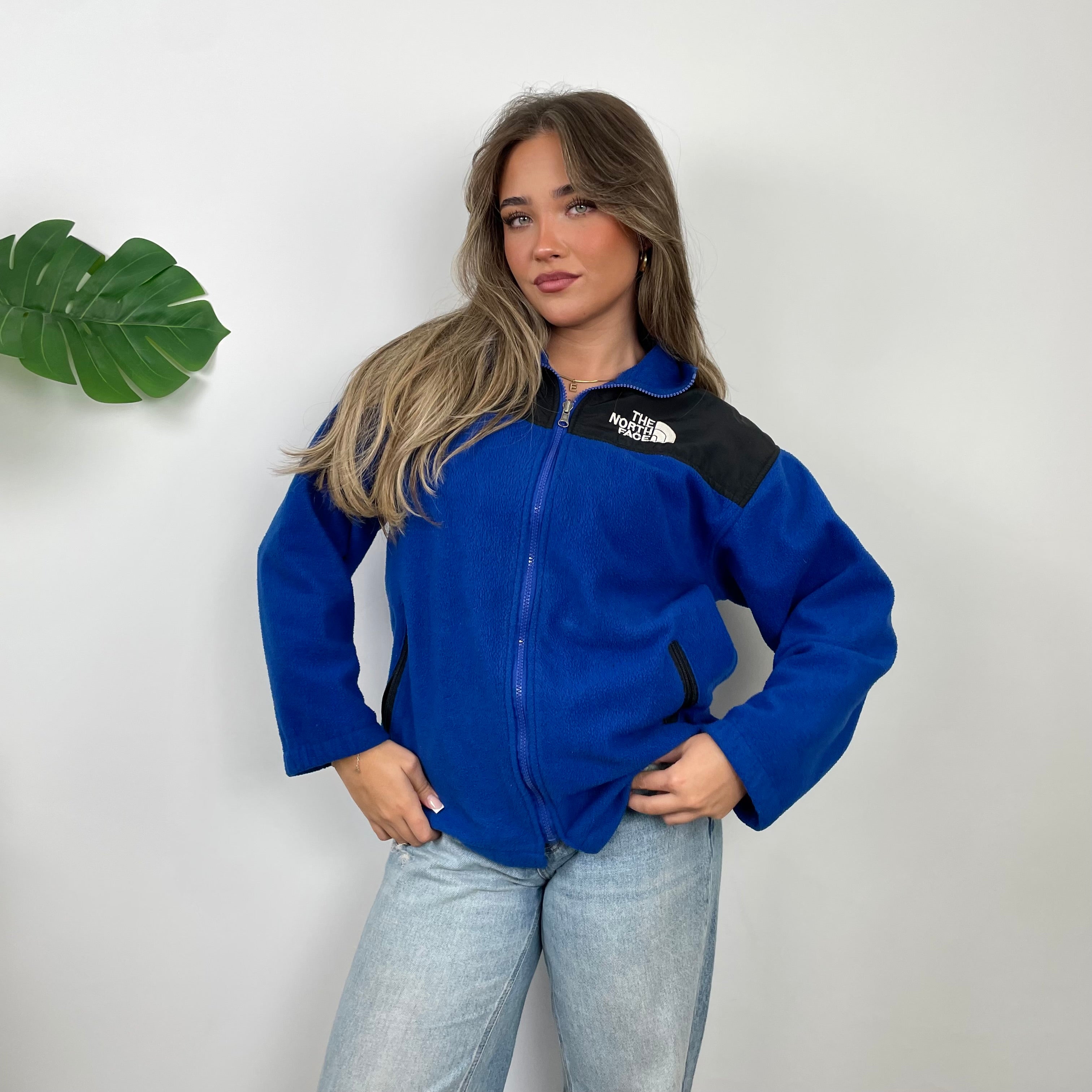 North Face Blue Denali Teddy Bear Fleece Zip Up Jacket (L)