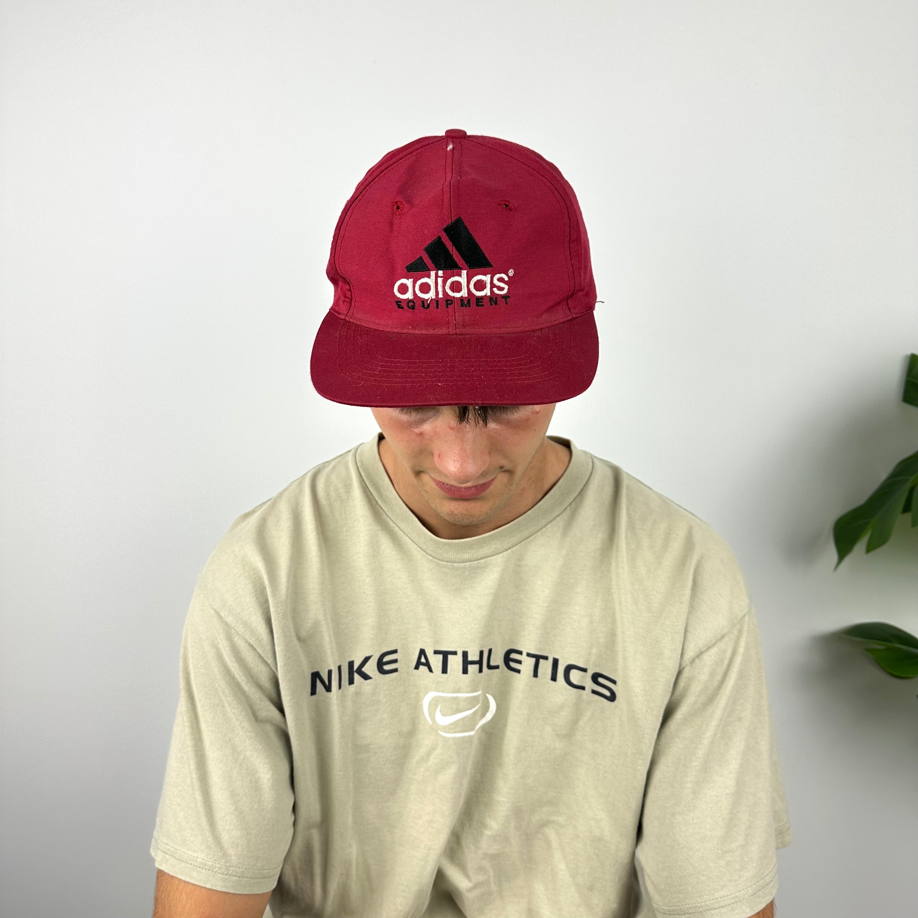 Adidas Equipment RARE Red Embroidered Spell Out Cap