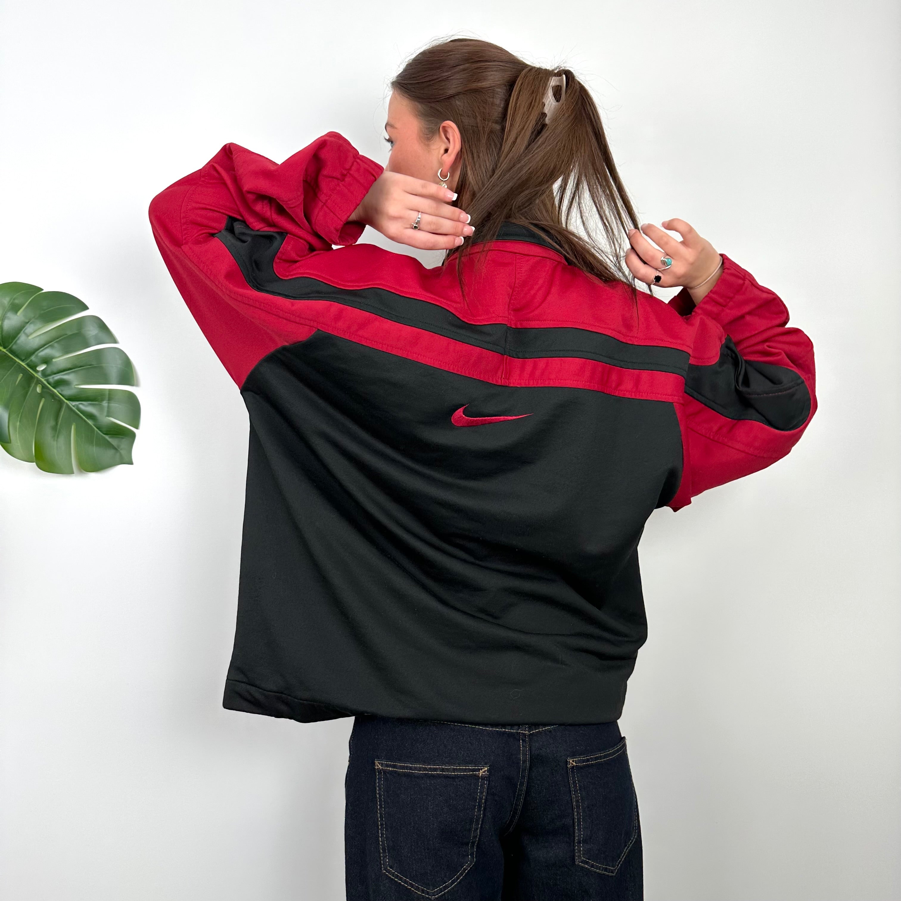 Nike Black & Red Embroidered Spell Out Track Jacket (M)