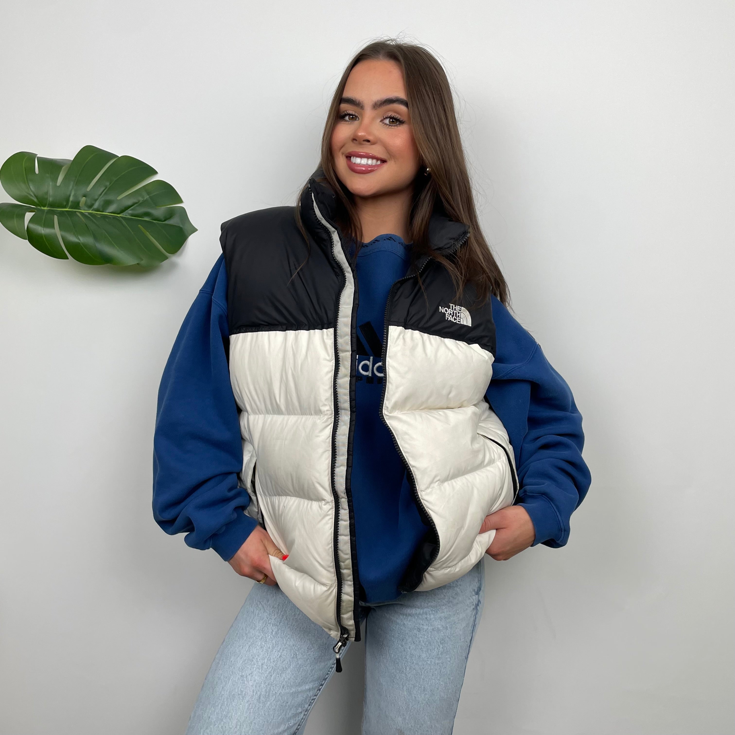 The North Face RARE White Nuptse 700 Puffer Gilet (L)