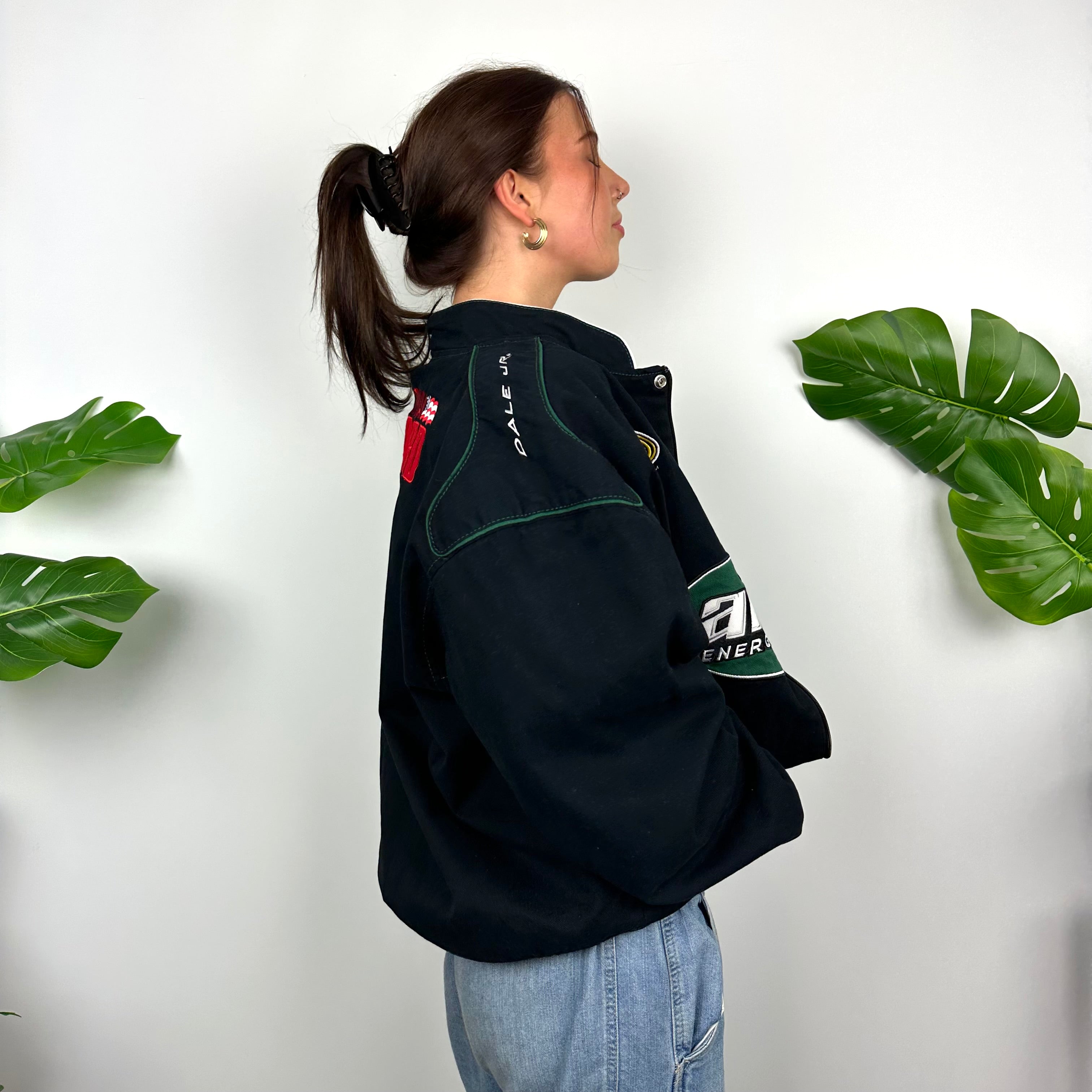 AMP Energy RARE Black NASCAR Racing Jacket as worn by Bella Hadid (L)