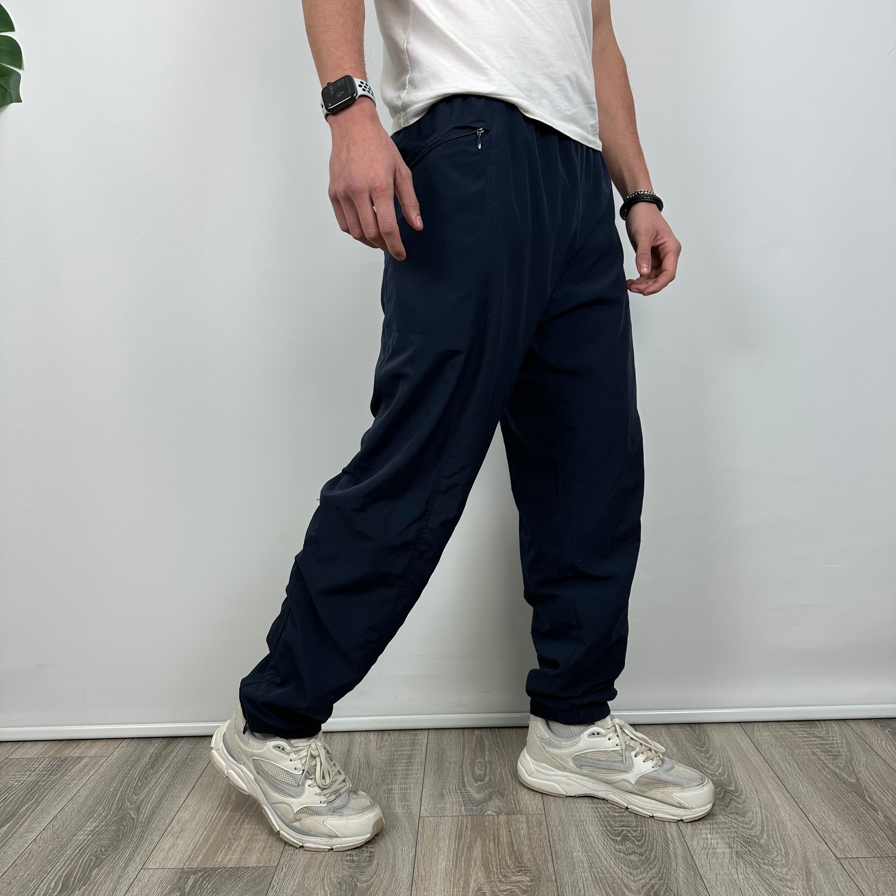 Nike Navy Embroidered Swoosh Track Pants (M)