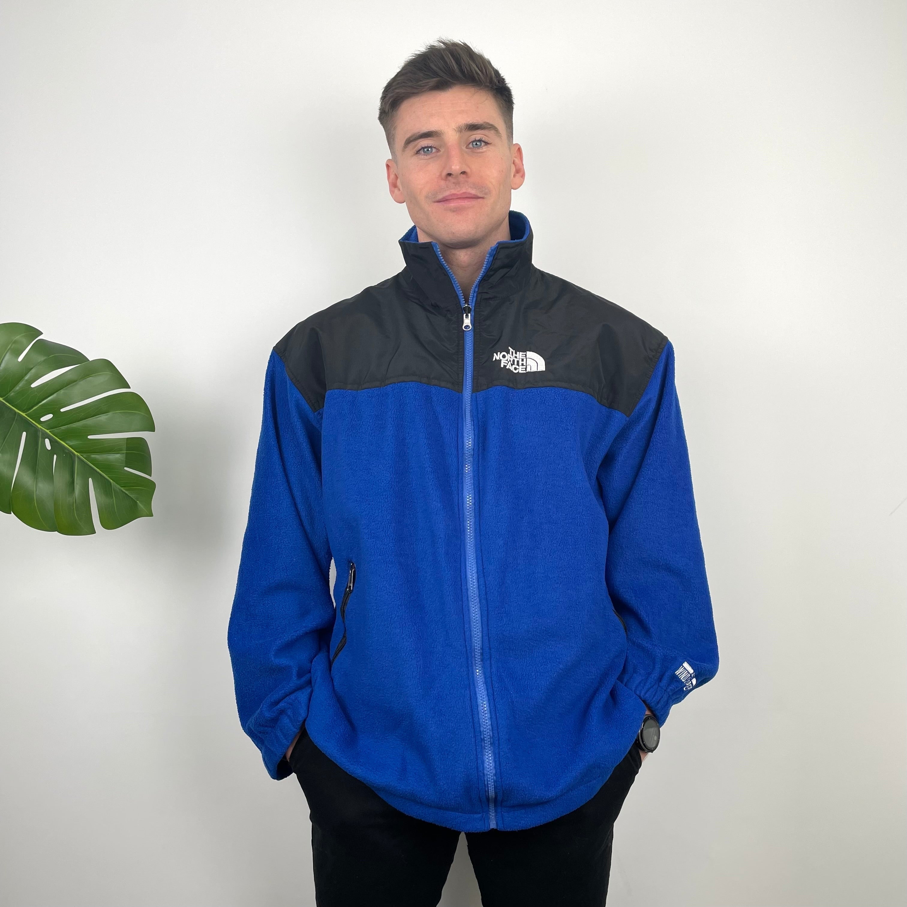 North Face Blue Denali Teddy Bear Fleece Zip Up Jacket (XL)
