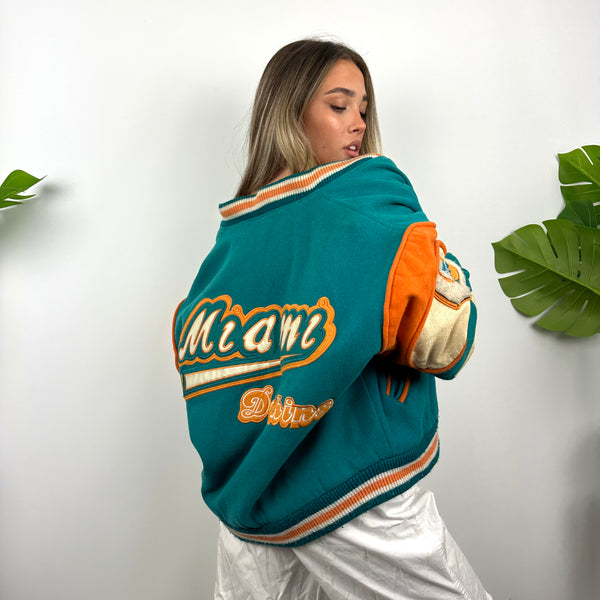 Miami Dolphins NFL ULTRA RARE Blue Heavyweight Jacket as worn by Alix Earle (L)