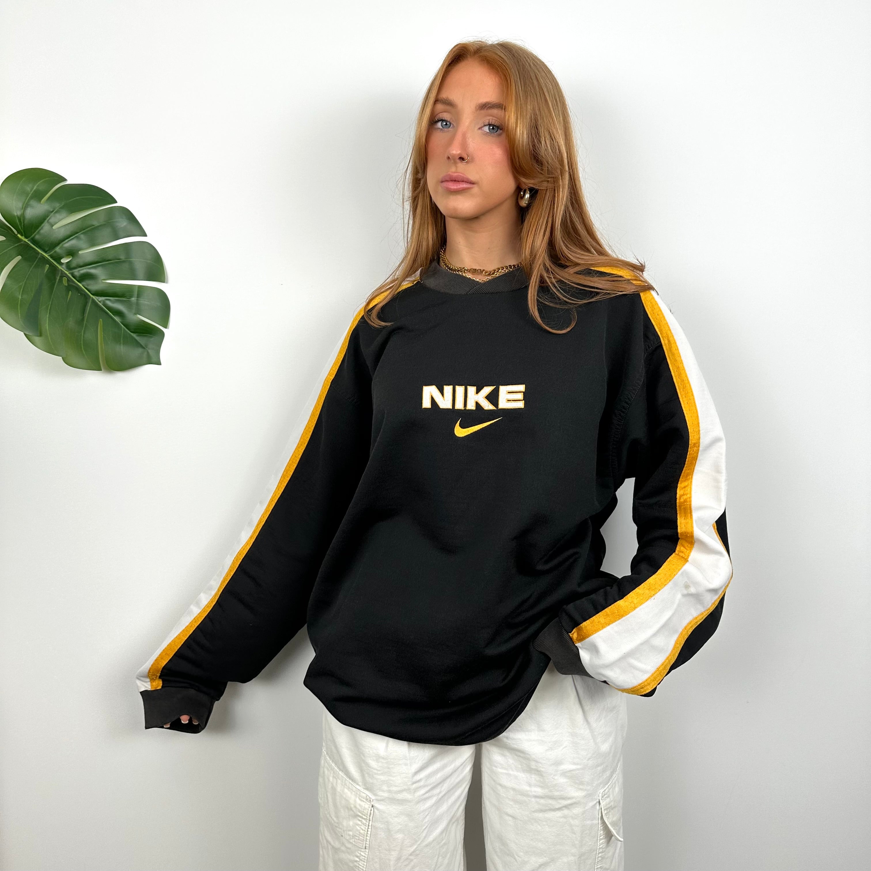 Nike Black Embroidered Spell Out Sweatshirt (XL)