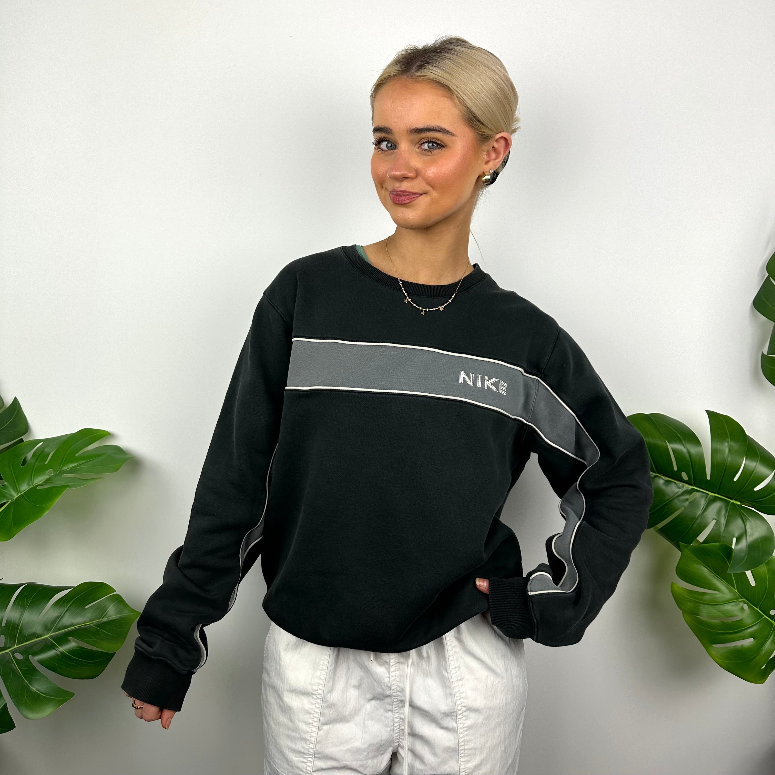 Nike Black Embroidered Spell Out Sweatshirt (S)