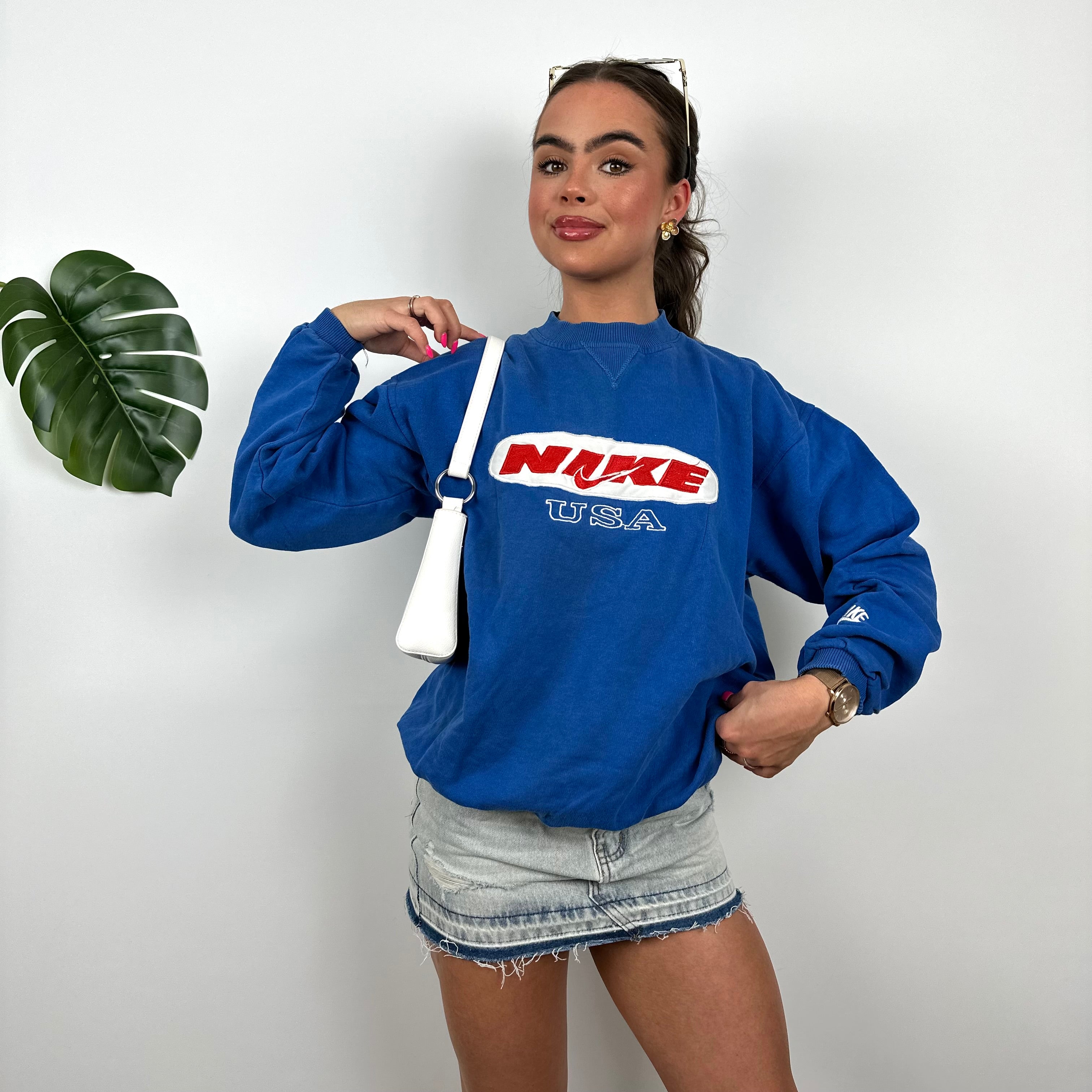 Nike X USA Blue Embroidered Spell Out Sweatshirt (S)