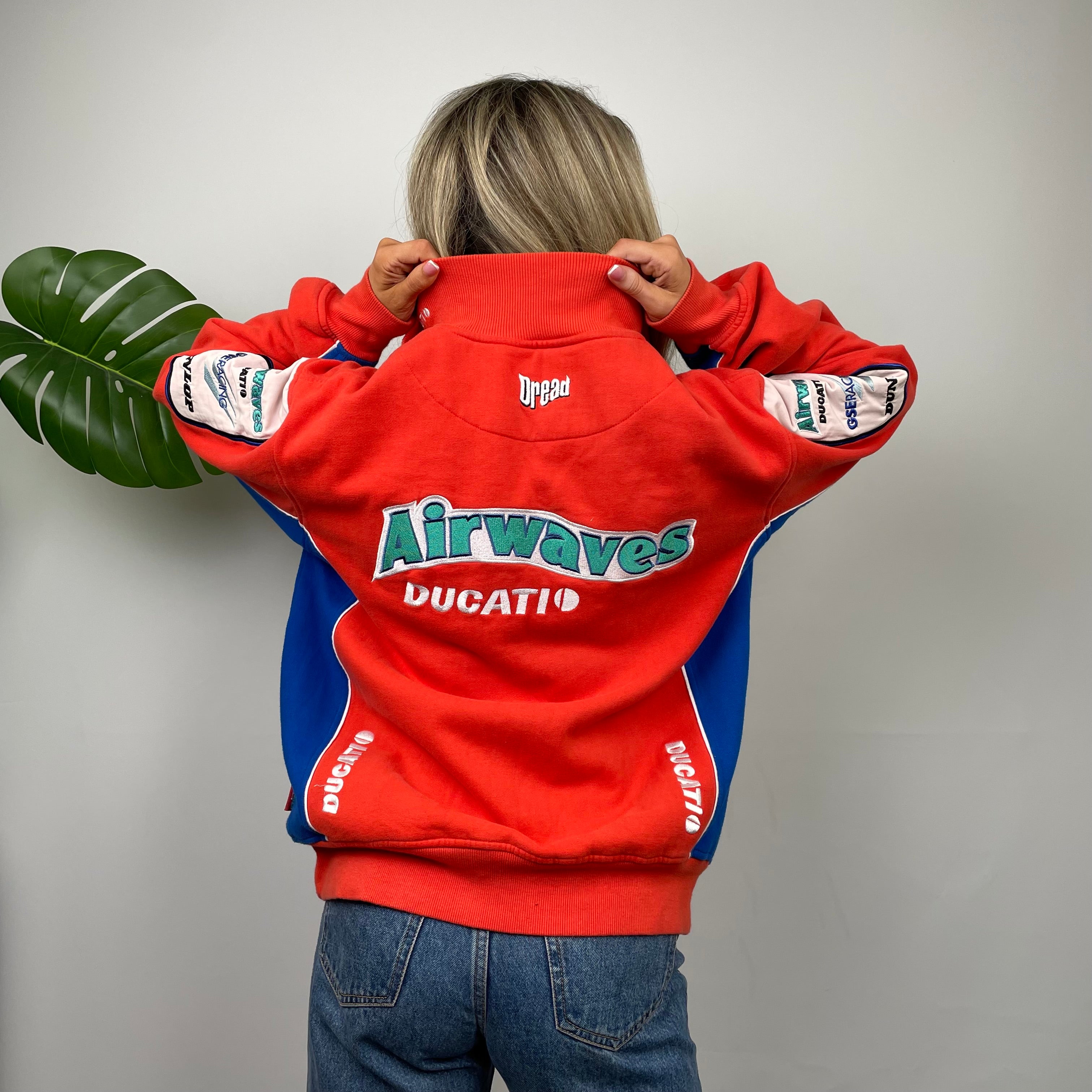 Airwaves Racing Embroidered Zip Up hoodie Jacket (L)