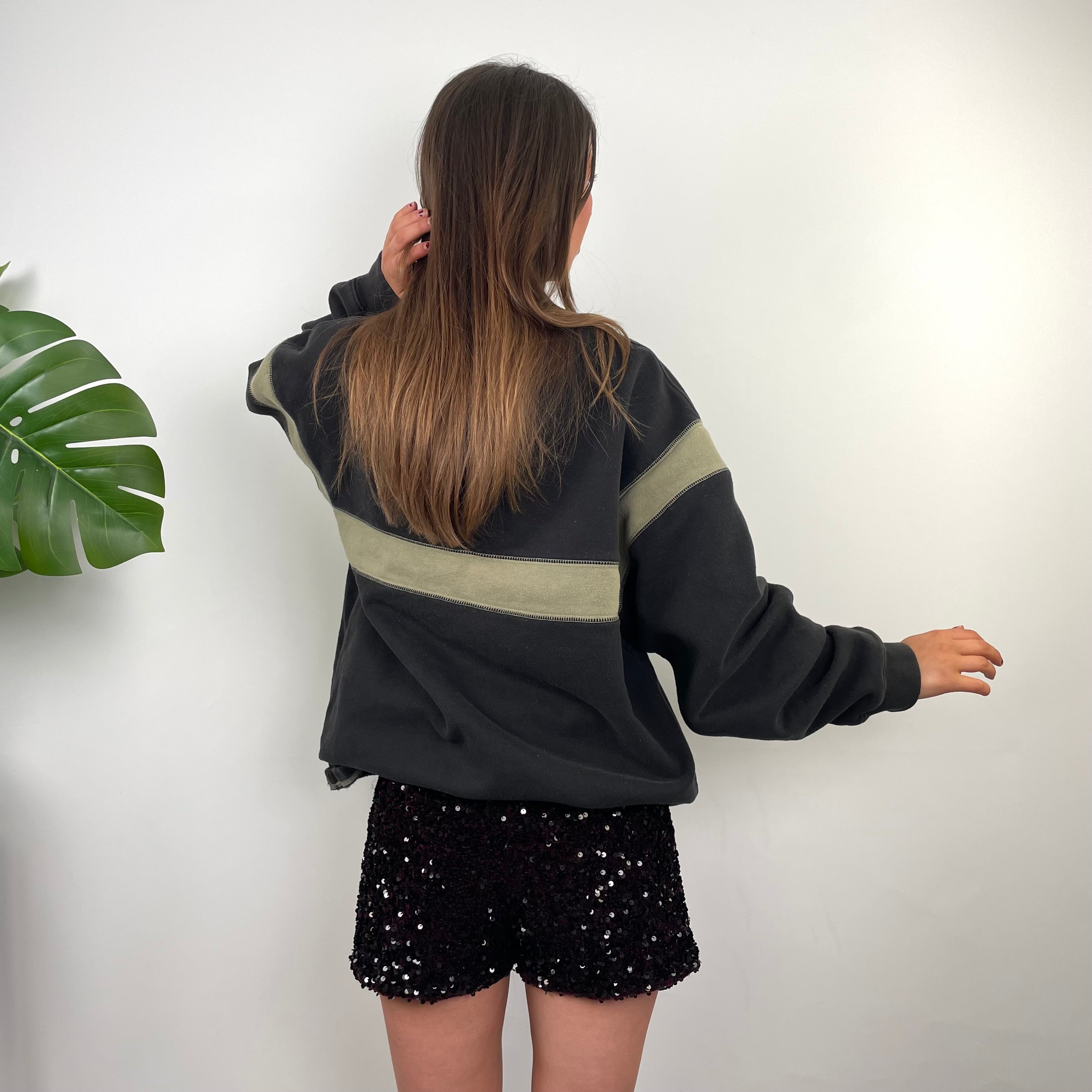 Nike RARE Black Embroidered Spell Out Sweatshirt (XXL)