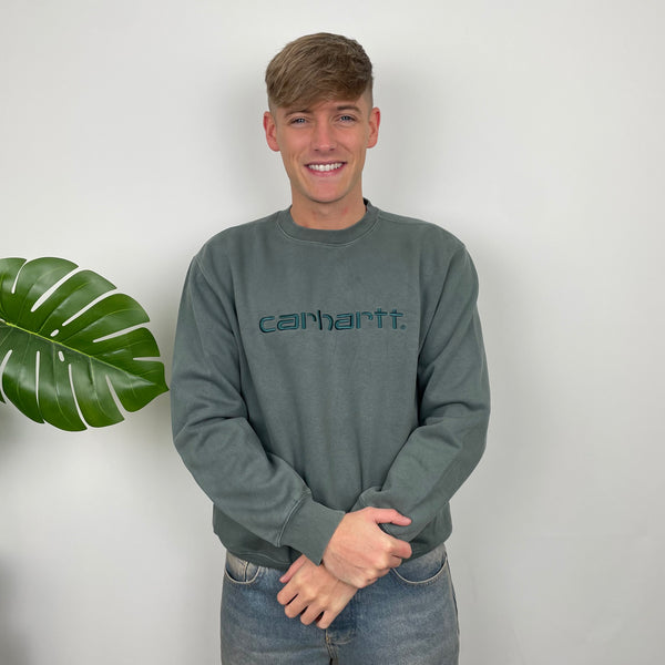 Carhartt Green Embroidered Spell Out Sweatshirt (M)