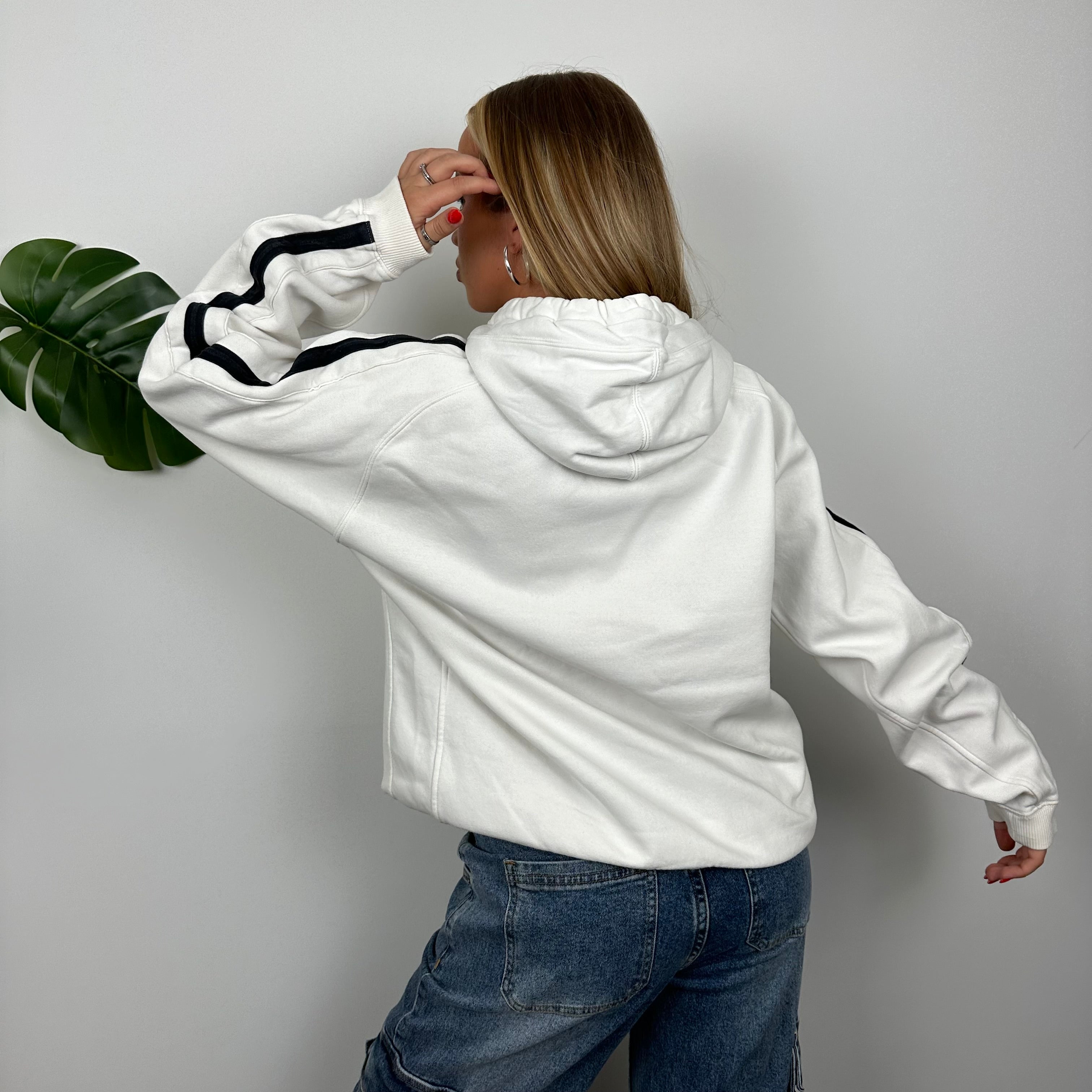 Nike RARE White Embroidered Spell out Hoodie (L)