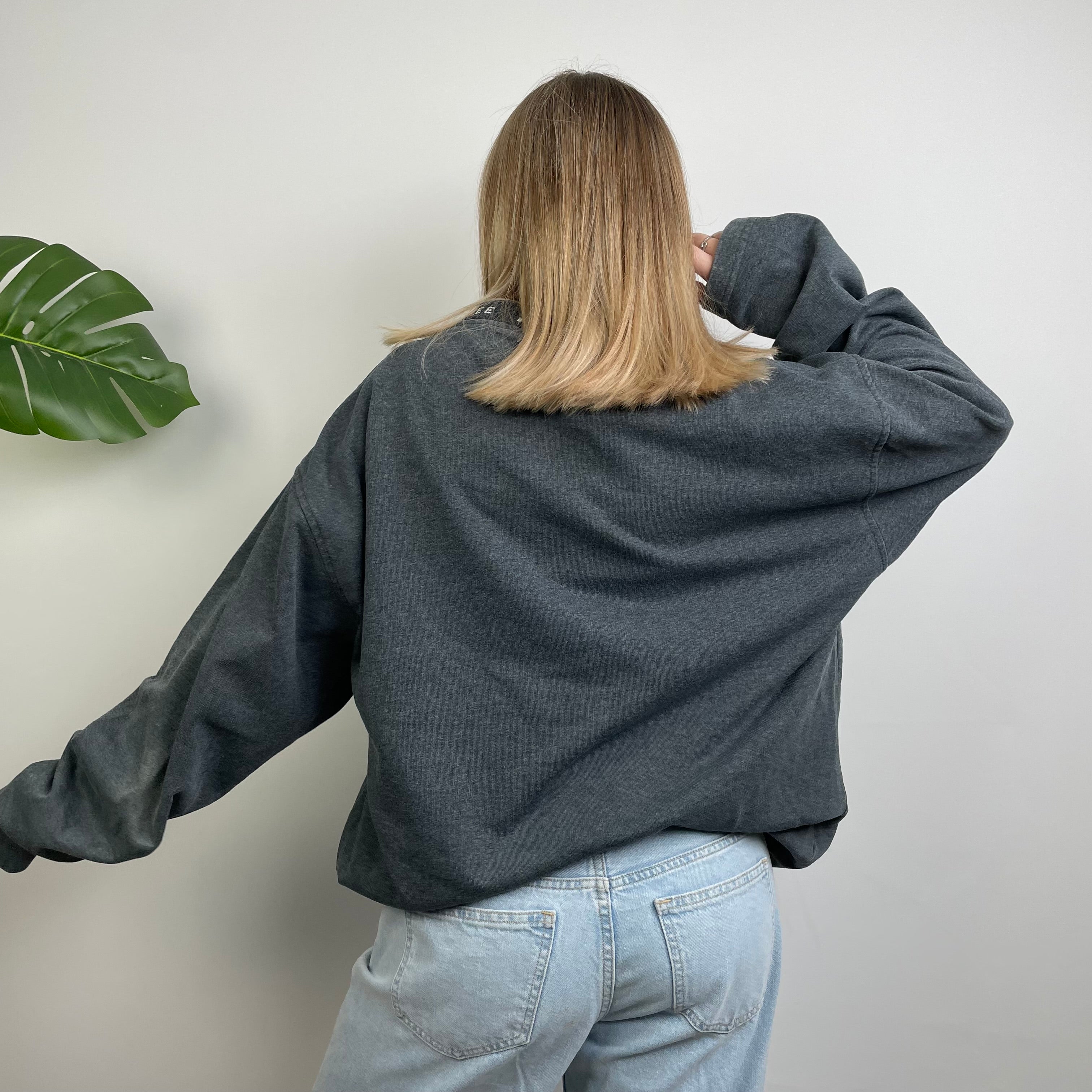 Nike Grey Embroidered Spell Out Sweatshirt (XL)