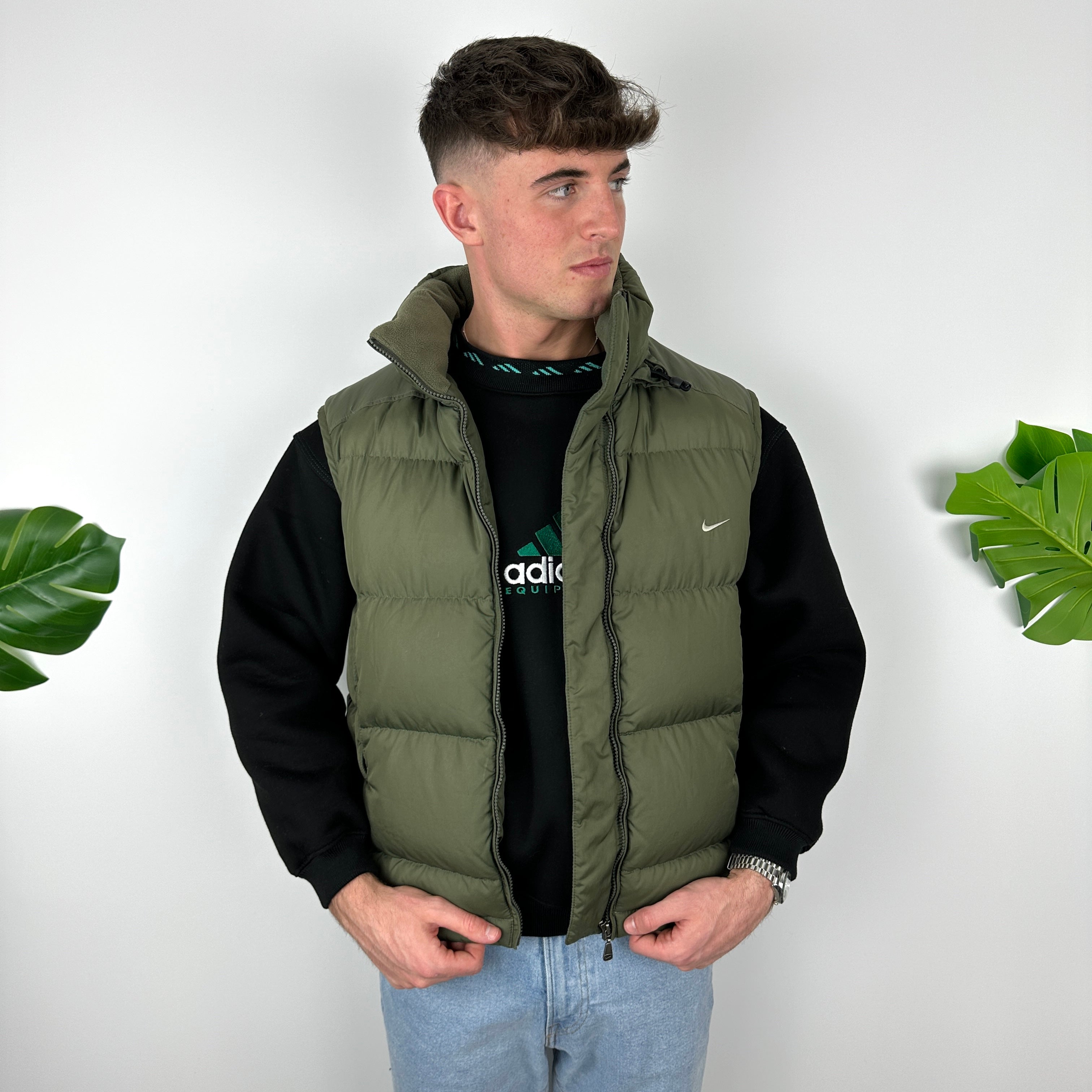 Nike Green Embroidered Swoosh Puffer Gilet (M)