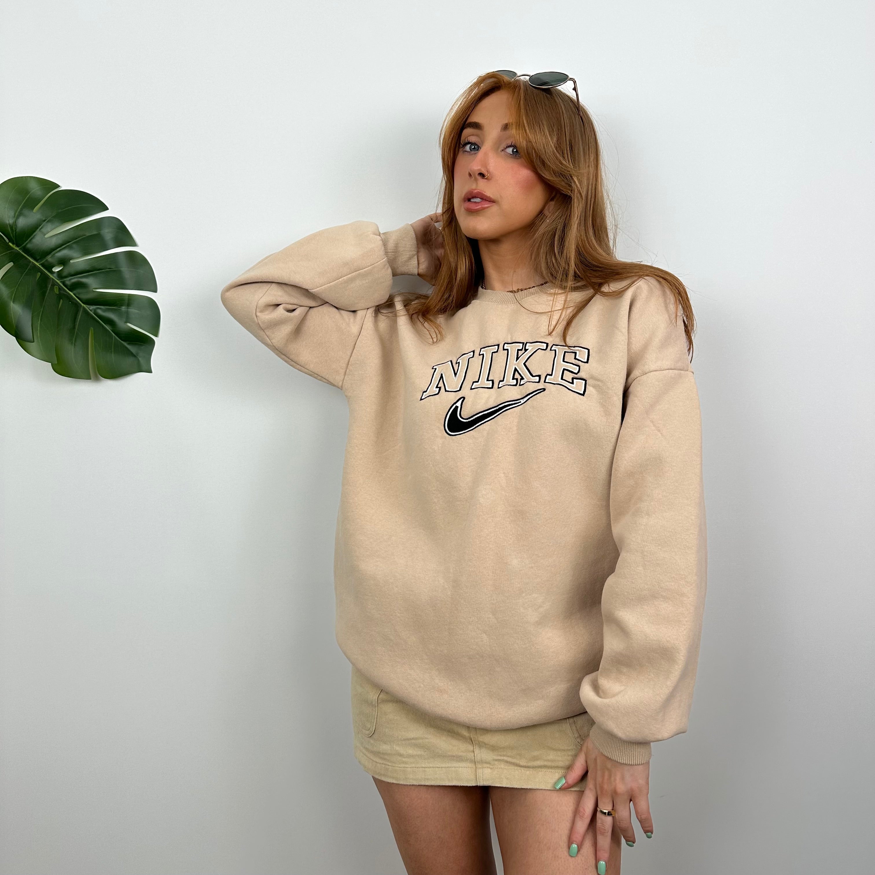 Nike Peach Embroidered Spell Out Sweatshirt (M)