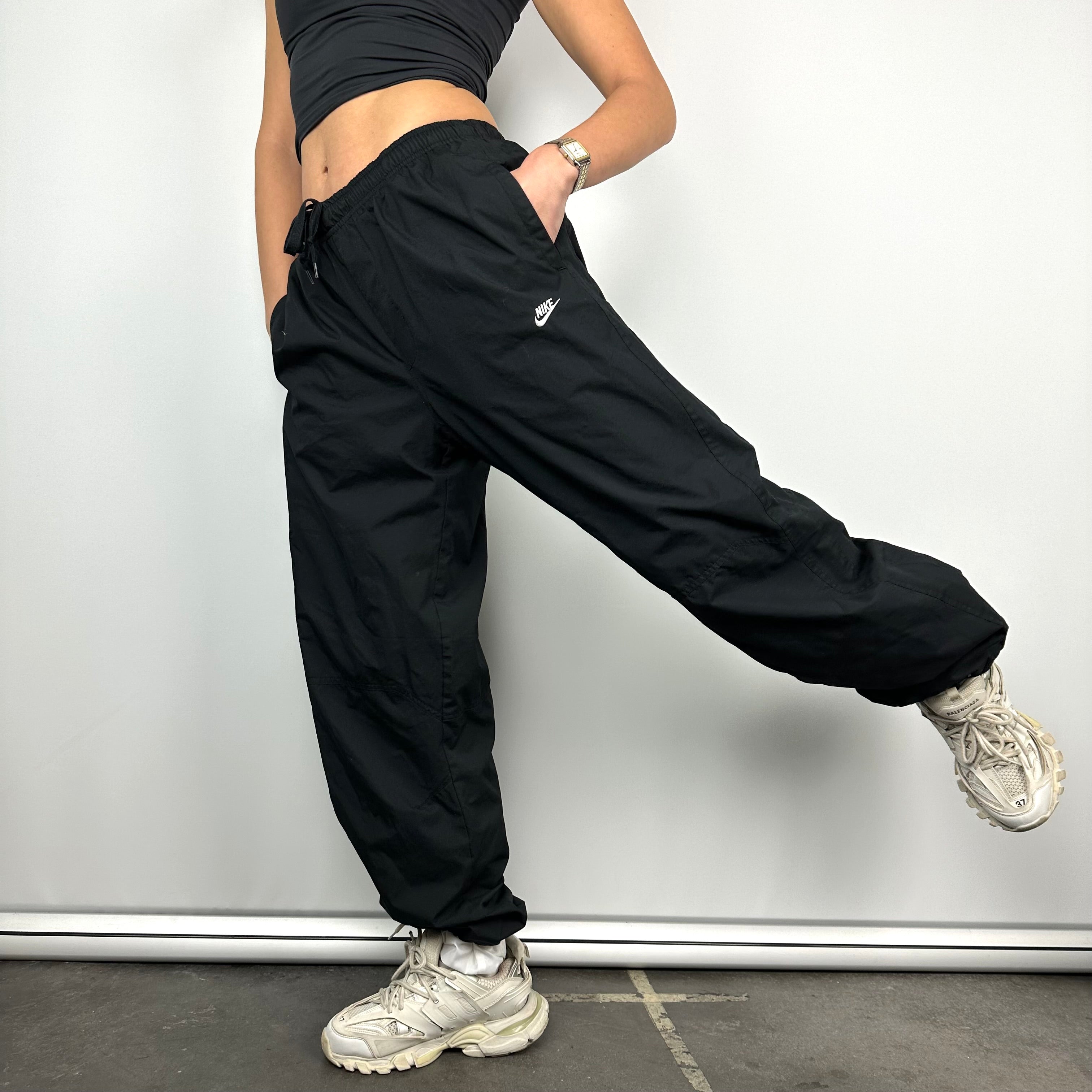 Nike Black Embroidered Spell Out Track Pants (L)